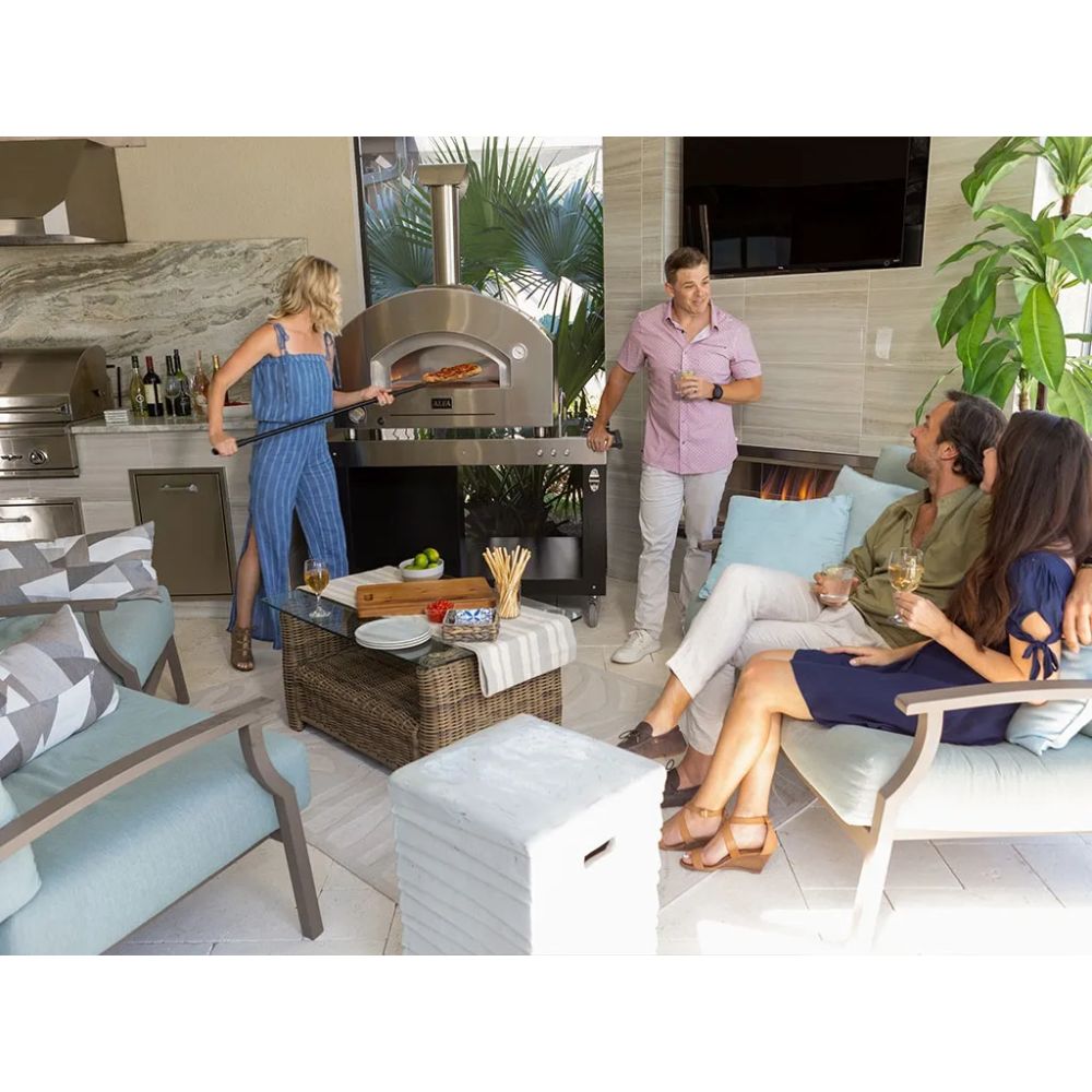 Alfa Futuro 4 Pizze Gas-Fired Pizza Oven - Silver Black | Novaselectes