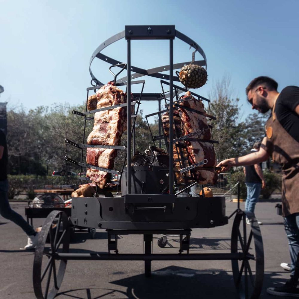 Tromen Duomo Firepit Open Fire Argentine Grill with Trolley