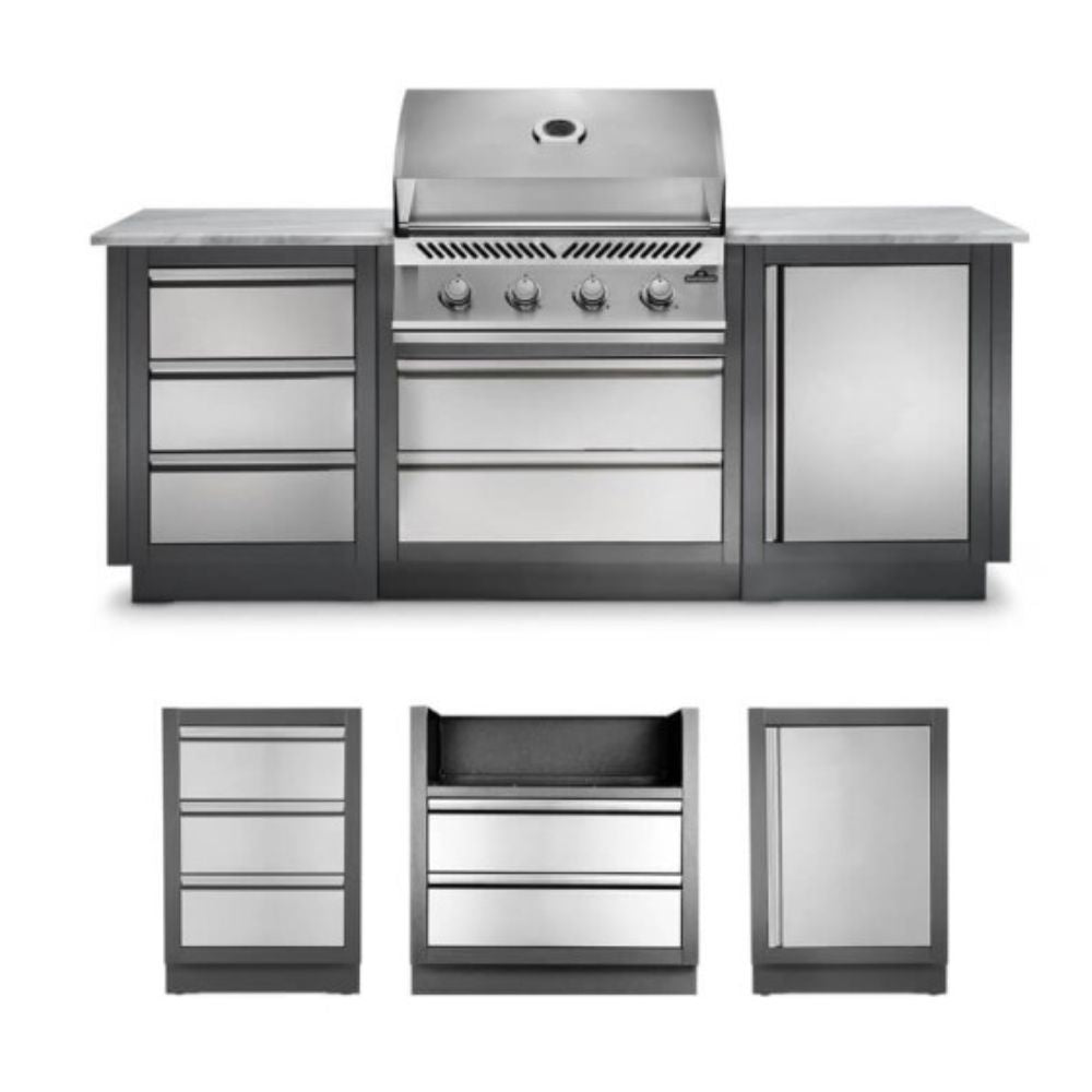 Napoleon Oasis 100 Outdoor Kitchen Isalnd With Built in 500 Series 32 Grill