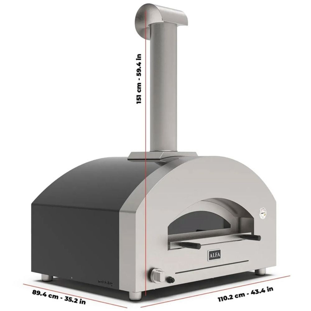Alfa Futuro 4 Pizze Gas-Fired Pizza Oven - Silver Black | Novaselectes
