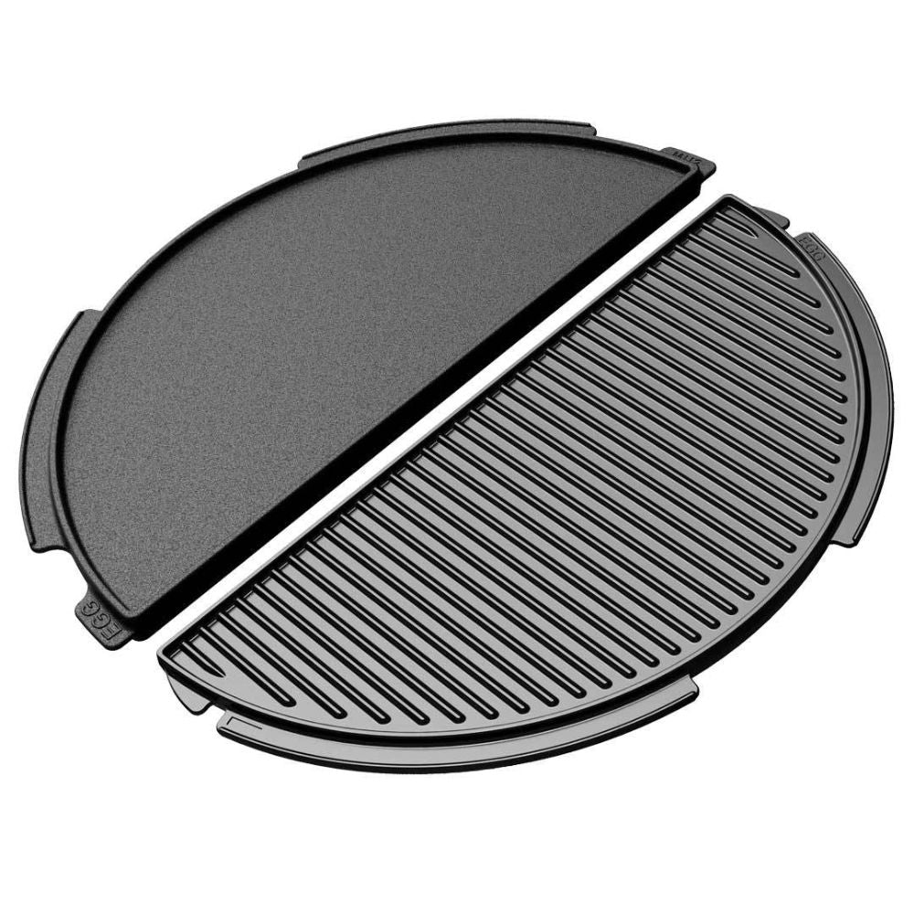 Big Green Egg 122995 Cast Iron Dual Side Half Moon Plancha Griddle