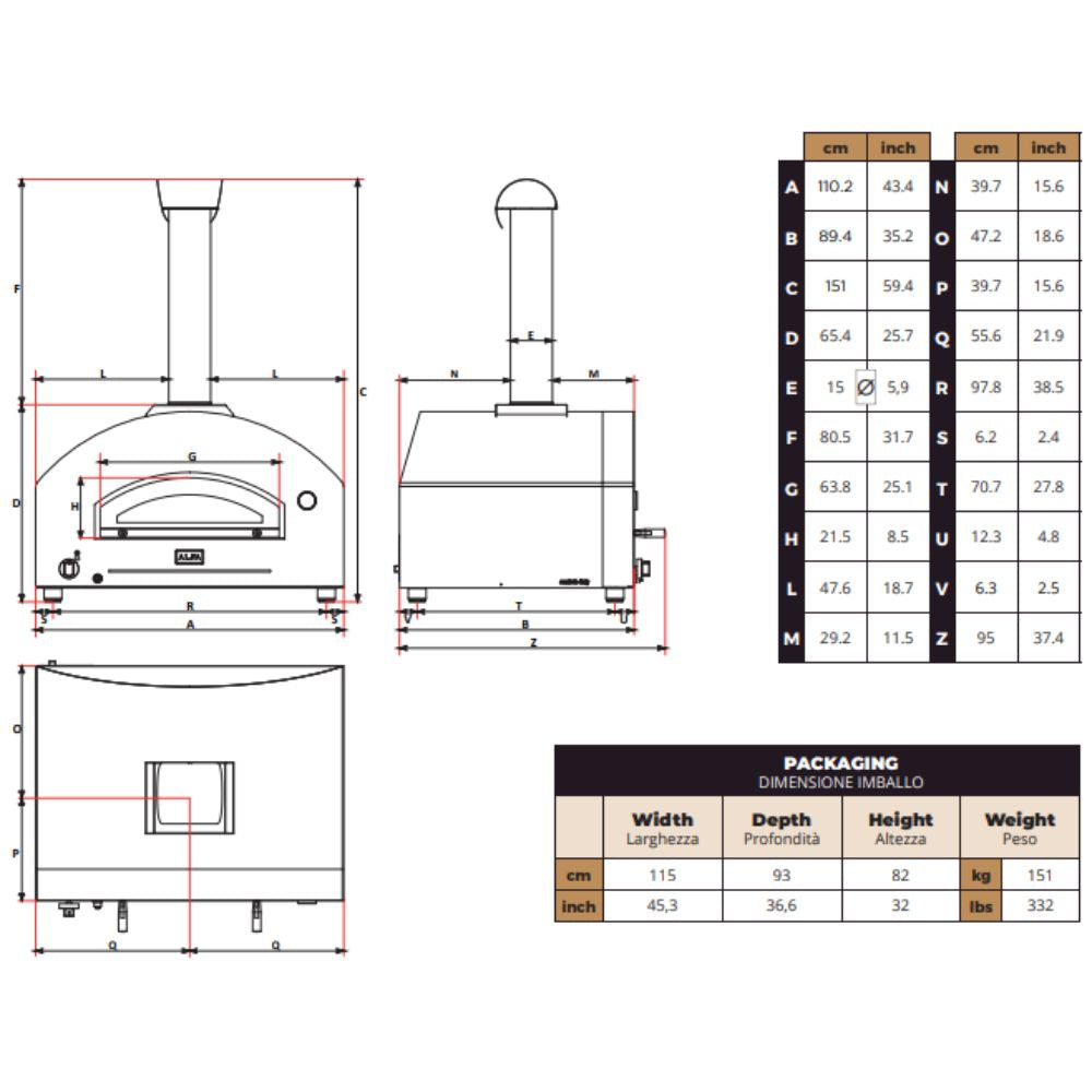 Alfa Futuro 4 Pizze Gas-Fired Pizza Oven - Silver Black | Novaselectes