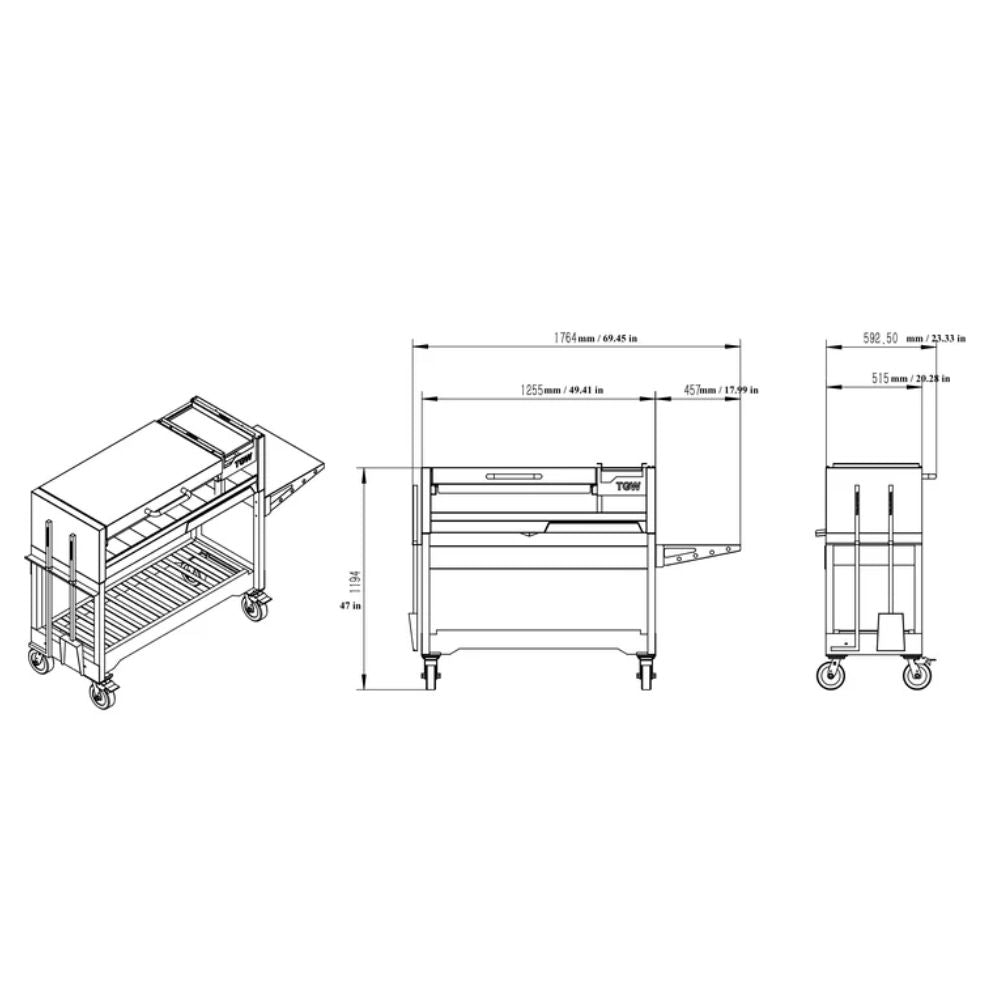 Tagwood BBQ Argentine Gaucho Stainless Steel Freestanding Charcoal Grill | Novaselectes
