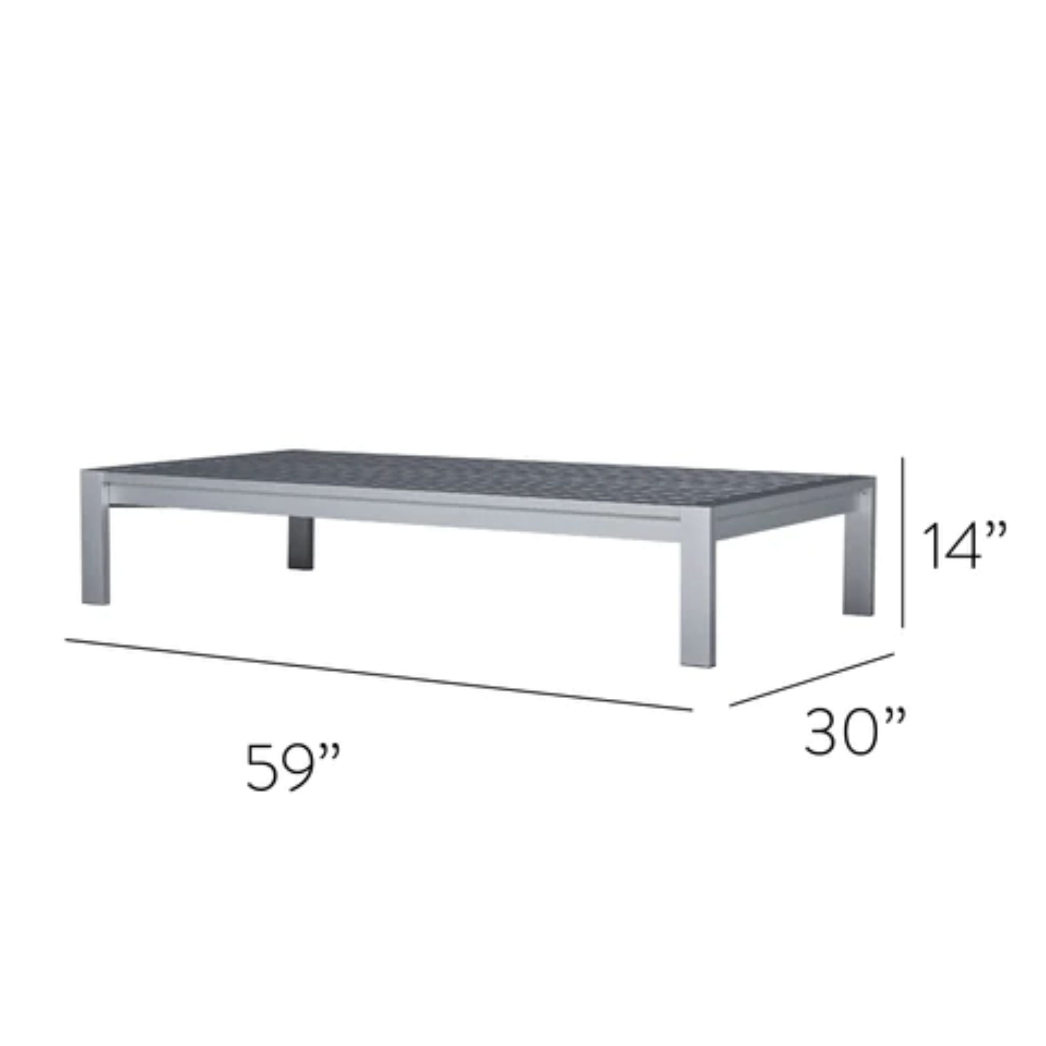 Pampa Living Iruya Coffee Table 59"x30"x14" Neo Nero Marquina Silk
