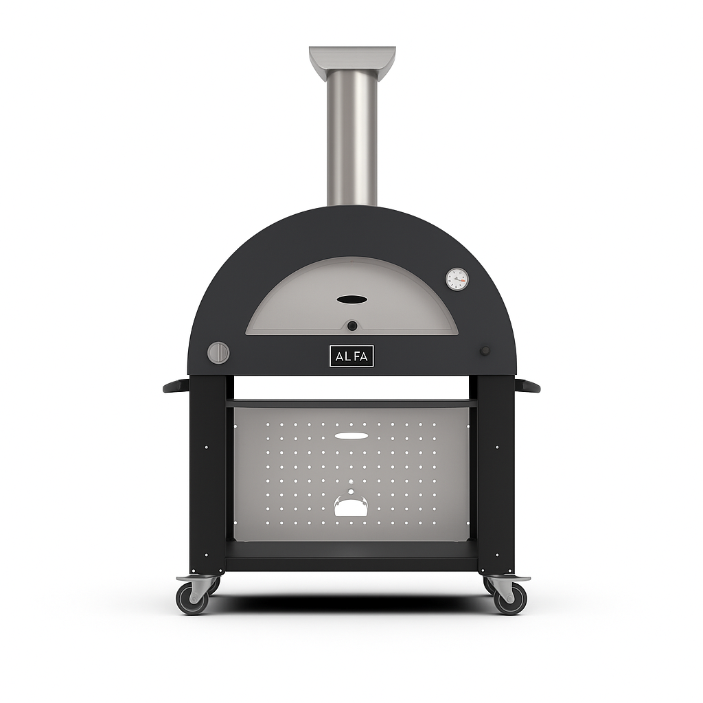 Alfa Moderno Anthracite Grey 3 Pizze Freestanding Gas Pizza Oven | Novaselectes