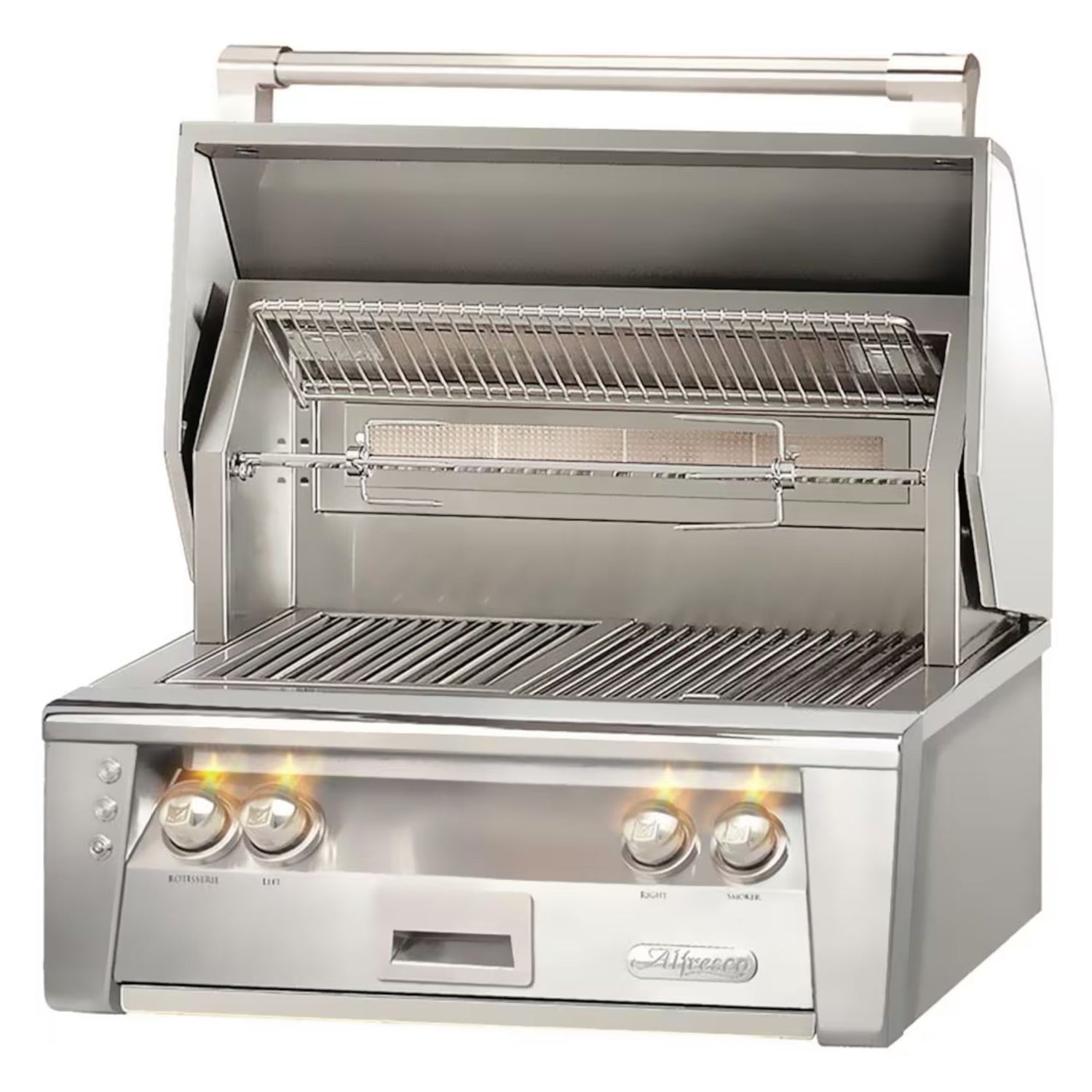 Alfresco 30-Inch Built-in Stainless Steel Gas Grill w/ Rotisserie & Sear Zone | Novaselectes