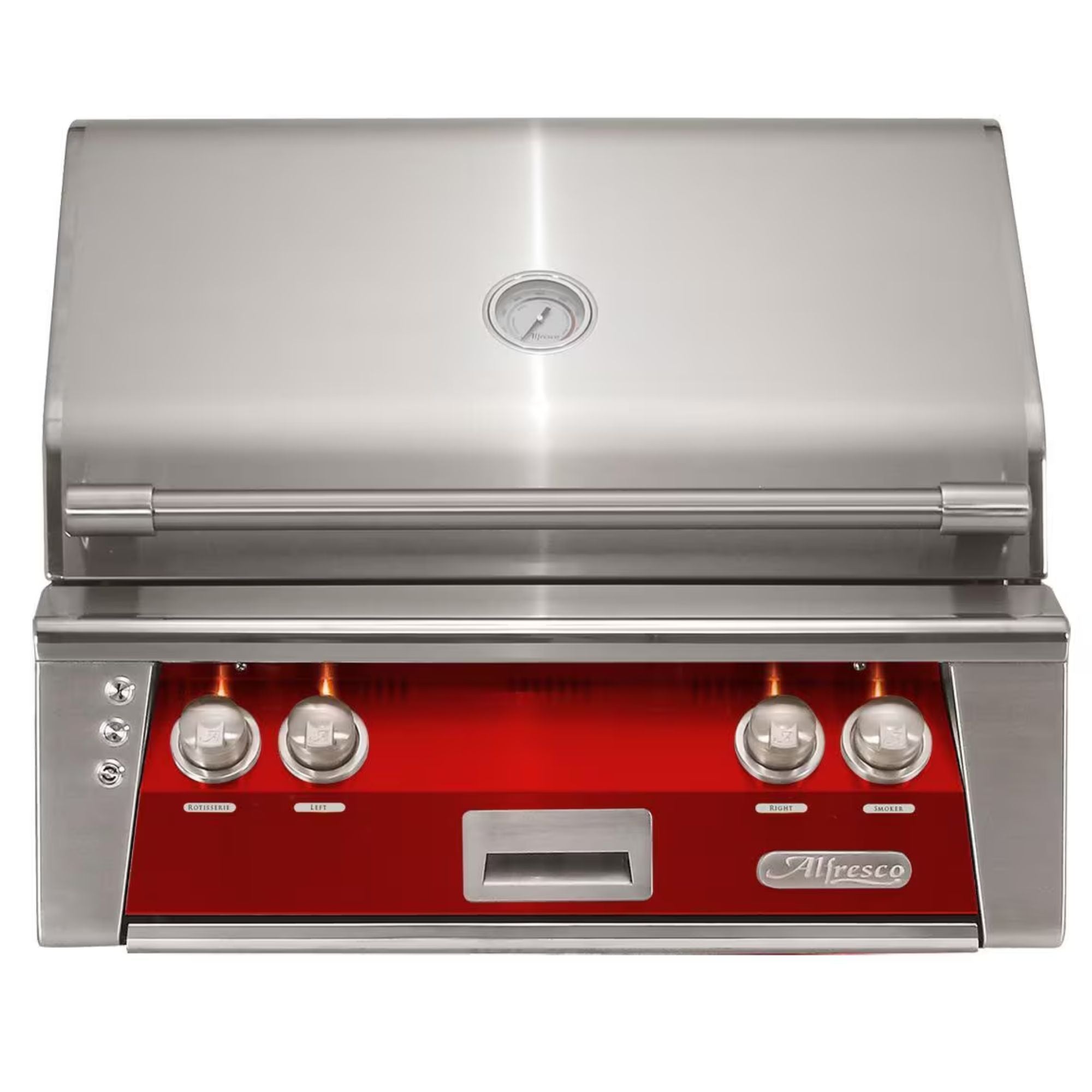 Alfresco 30-Inch Built-in Stainless Steel Gas Grill w/ Rotisserie & Sear Zone in Carmine Red | Novaselectes