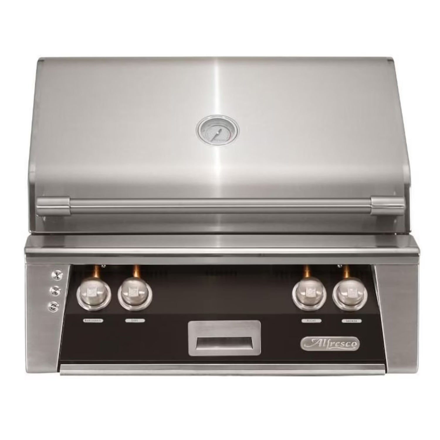 Alfresco 30-Inch Built-in Stainless Steel Gas Grill w/ Rotisserie in Matte Jet Black | Novaselectes