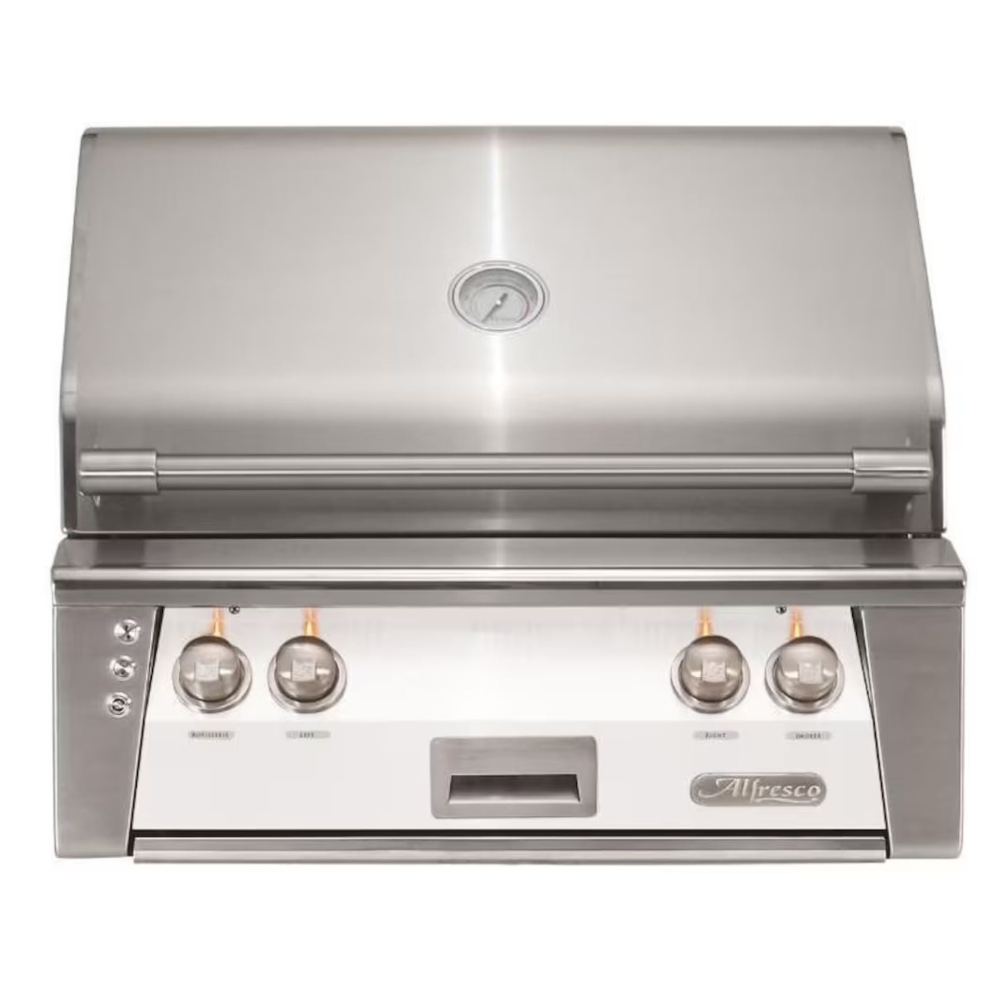 Alfresco 30-Inch Built-in Stainless Steel Gas Grill w/ Rotisserie in Matte Signal White | Novaselectes