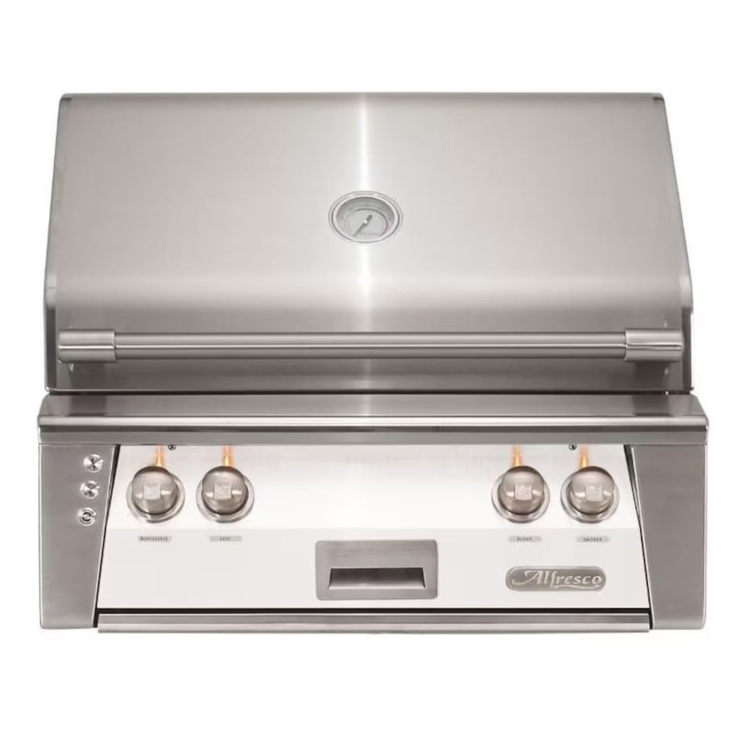 Alfresco 30-Inch Built-in Stainless Steel Gas Grill w/ Rotisserie in Matte Signal White | Novaselectes