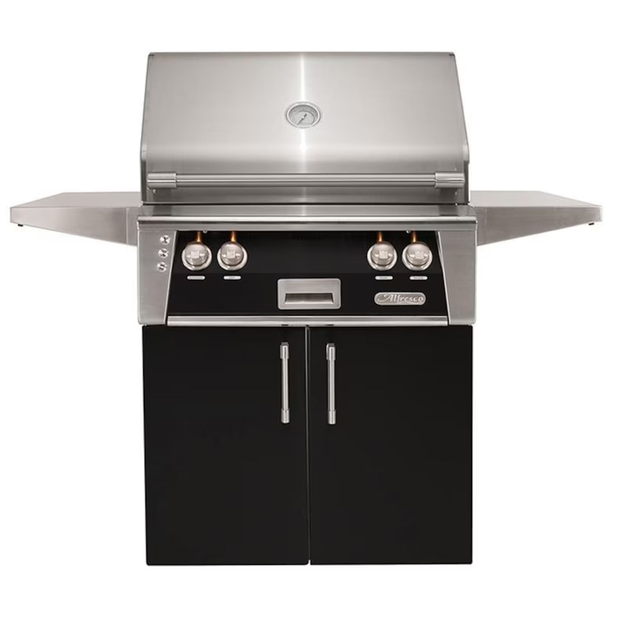 Alfresco 30-Inch Stainless Steel Freestanding Gas Grill w/ Rotisserie in Jet Black | Novaselectes