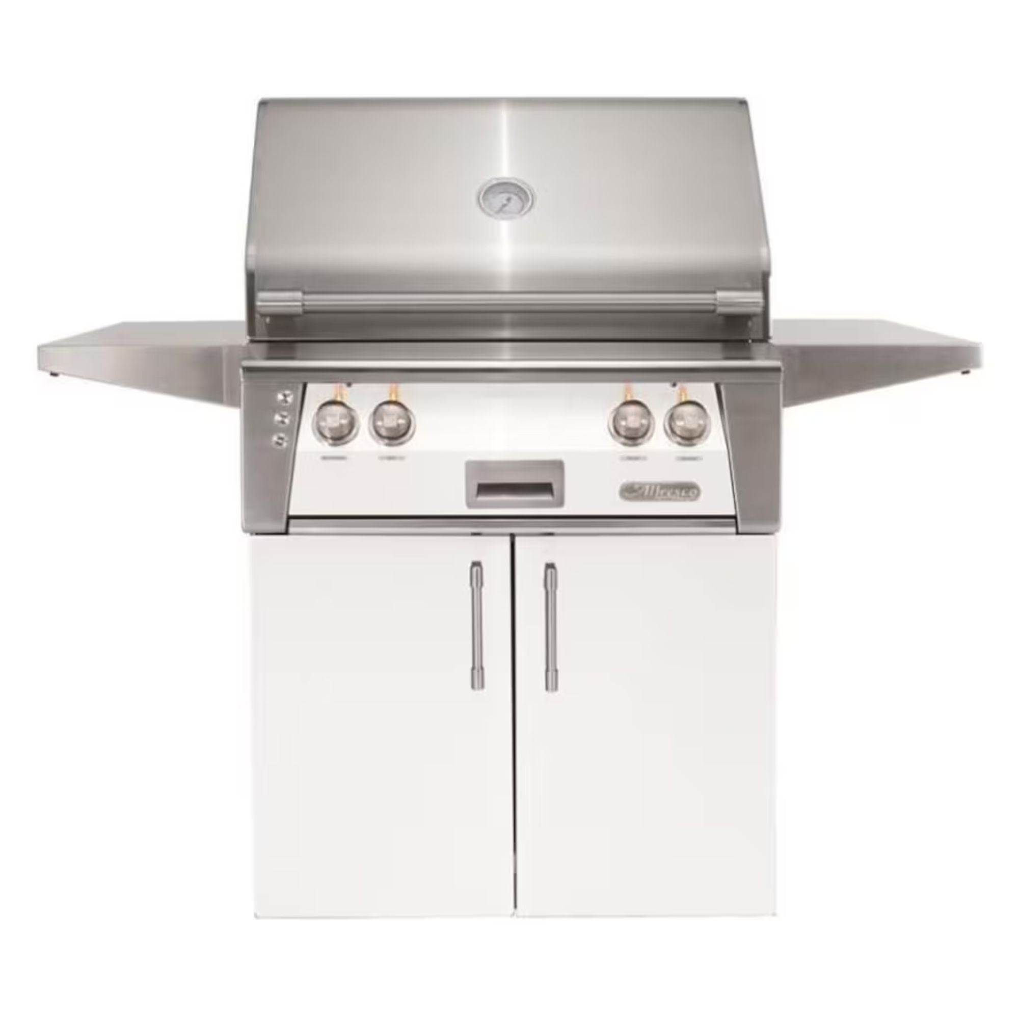 Alfresco 30-Inch Stainless Steel Freestanding Gas Grill w/ Rotisserie in Matte Signal White | Novaselectes