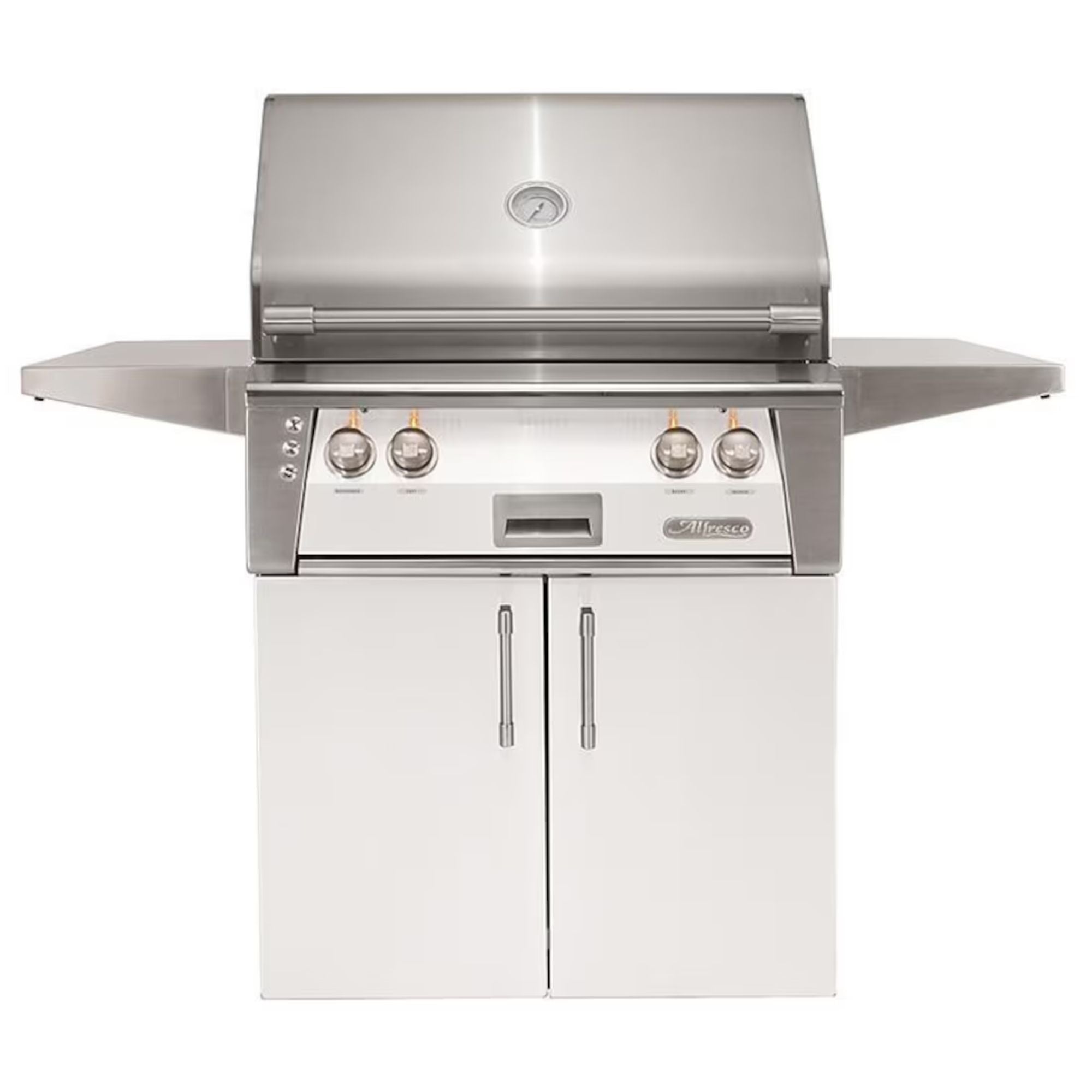 Alfresco 30-Inch Stainless Steel Freestanding Gas Grill w/ Rotisserie in Signal White | Novaselectes