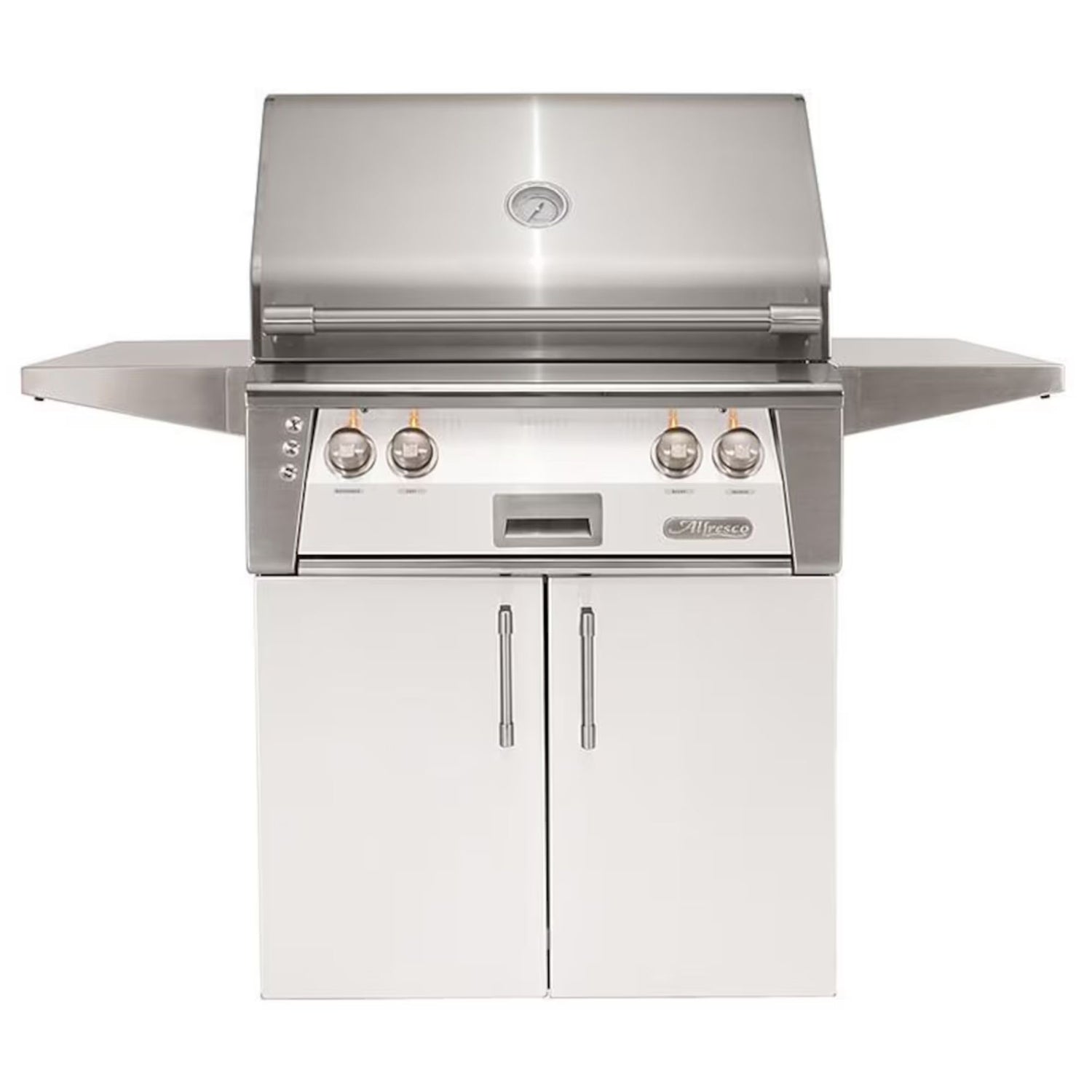 Alfresco 30-Inch Stainless Steel Freestanding Gas Grill w/ Rotisserie in Signal White | Novaselectes