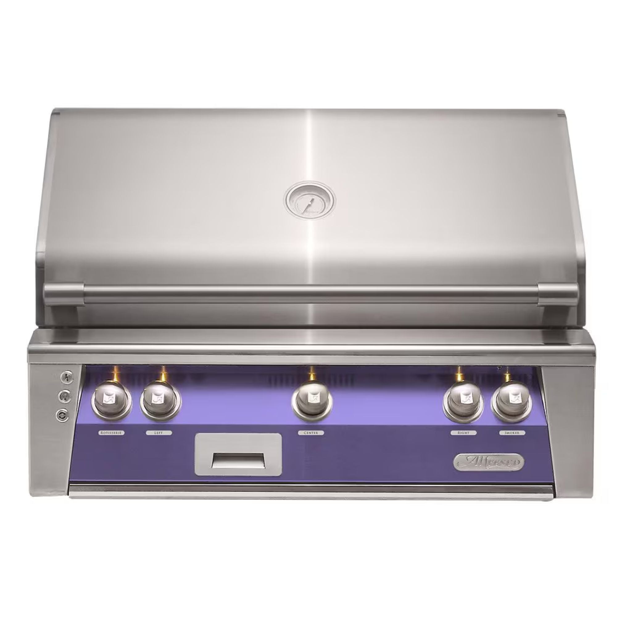 Alfresco 36-Inch Built-In Stainless Steel Gas Grill w/ Rotisserie & Sear Zone in Blue Lilac | Novaselectes