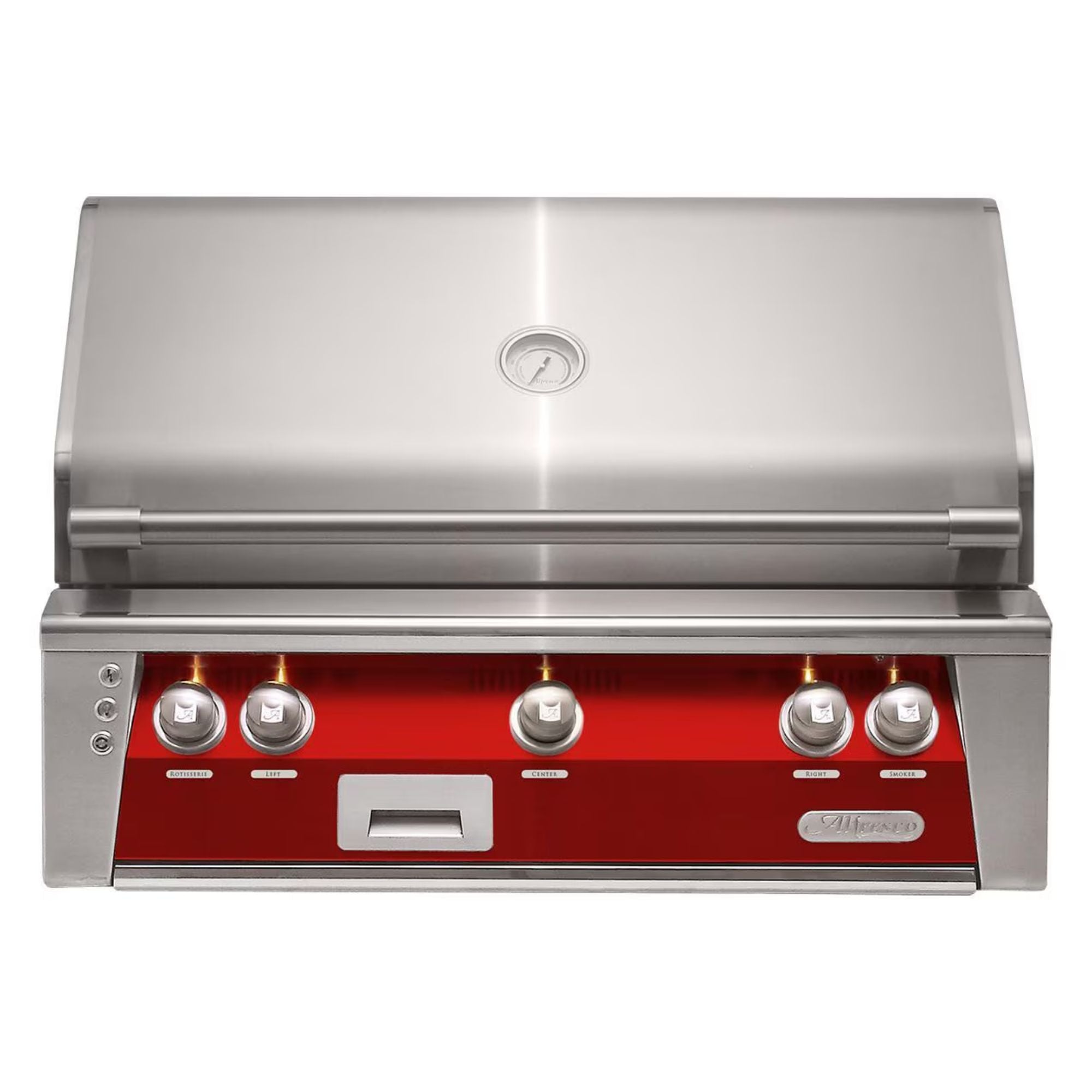 Alfresco 36-Inch Built-In Stainless Steel Gas Grill w/ Rotisserie & Sear Zone in Carmine Red | Novaselectes