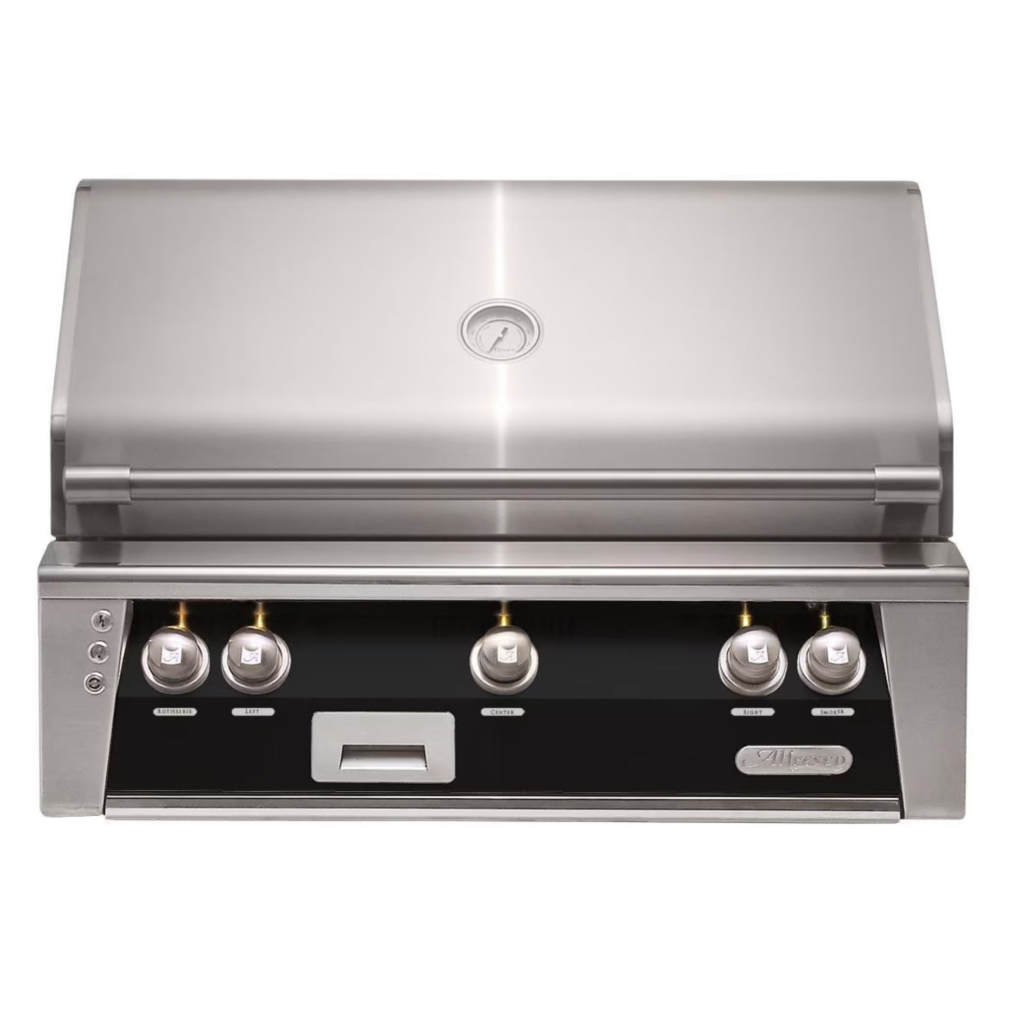 Alfresco 36-Inch Built-In Stainless Steel Gas Grill w/ Rotisserie & Sear Zone in Jet Black | Novaselectes