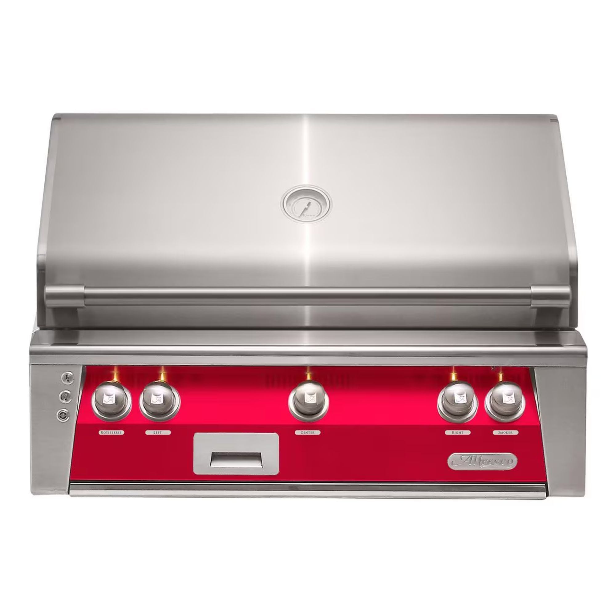 Alfresco 36-Inch Built-In Stainless Steel Gas Grill w/ Rotisserie & Sear Zone in Raspberry Red | Novaselectes