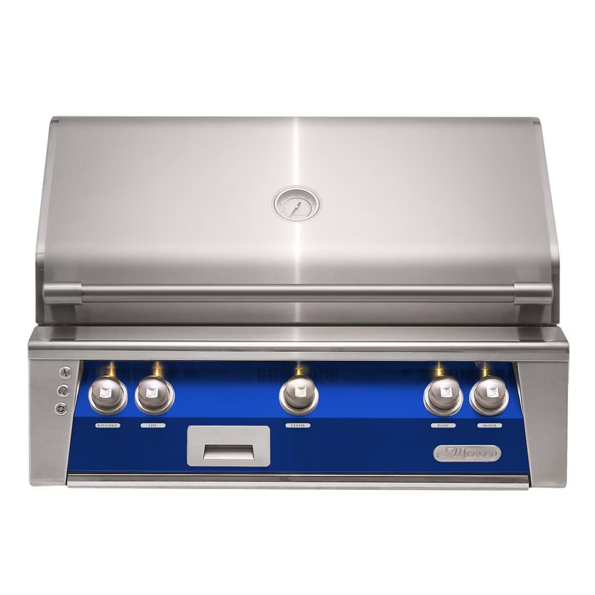Alfresco 36-Inch Built-In Stainless Steel Gas Grill w/ Rotisserie & Sear Zone in Ultramarine Blue | Novaselectes