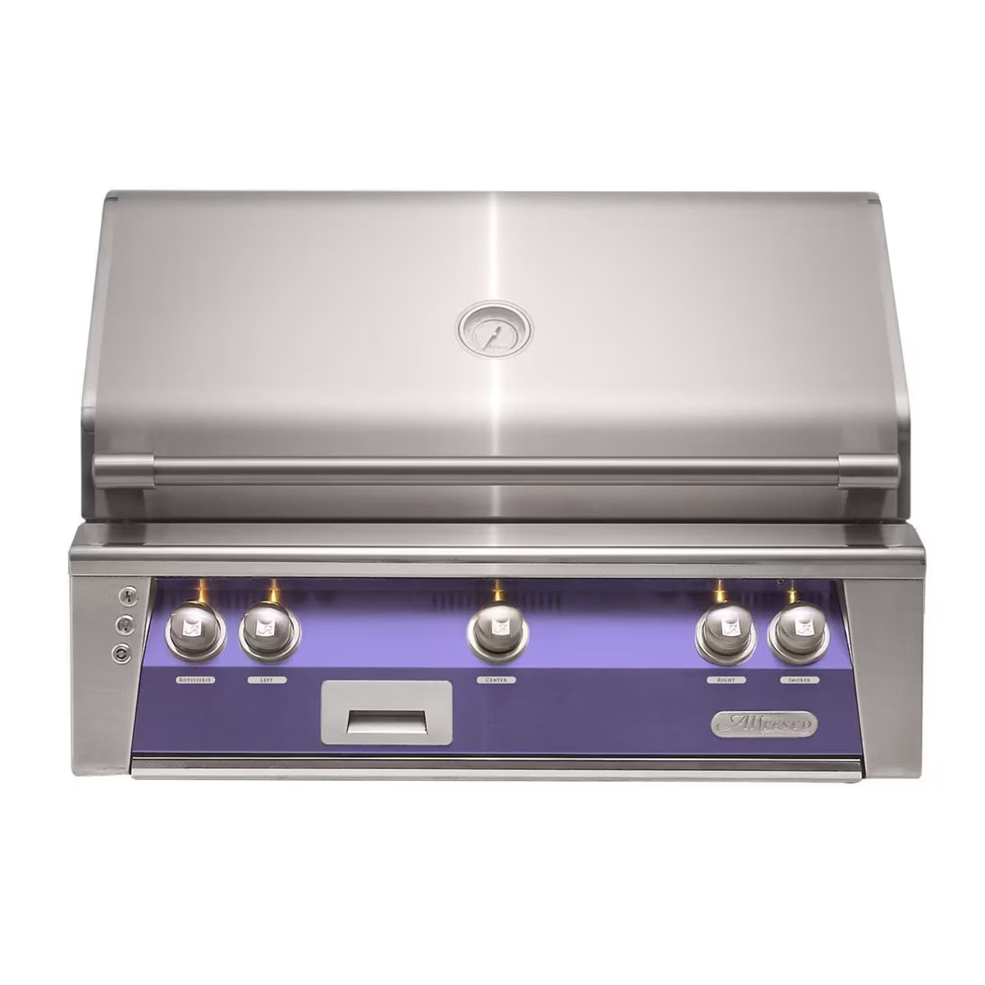 Alfresco 36-Inch Built-In Stainless Steel Gas Grill w/ Rotisserie in Blue Lilac | Novaselectes