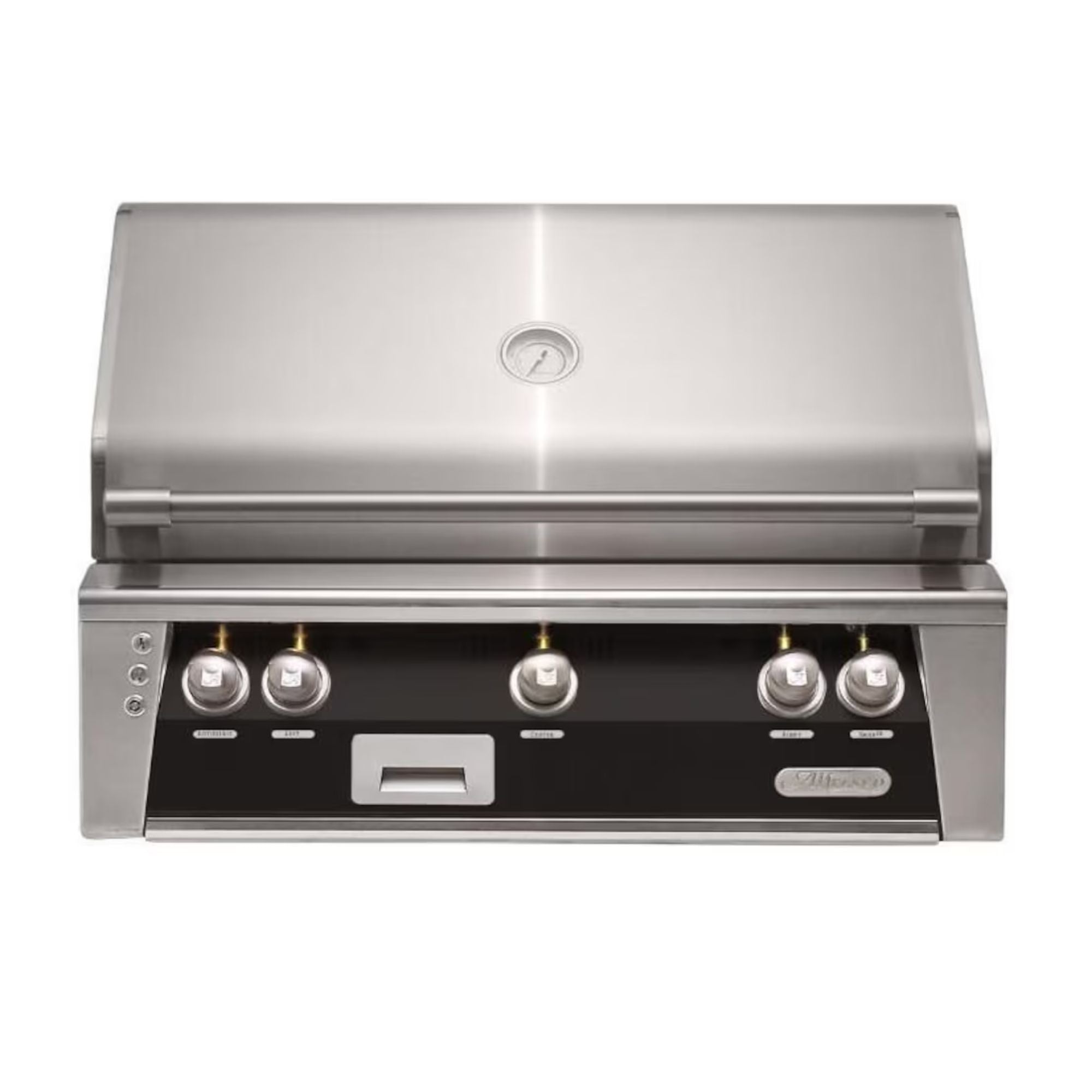 Alfresco 36-Inch Built-In Stainless Steel Gas Grill w/ Rotisserie in Matte Jet Black | Novaselectes
