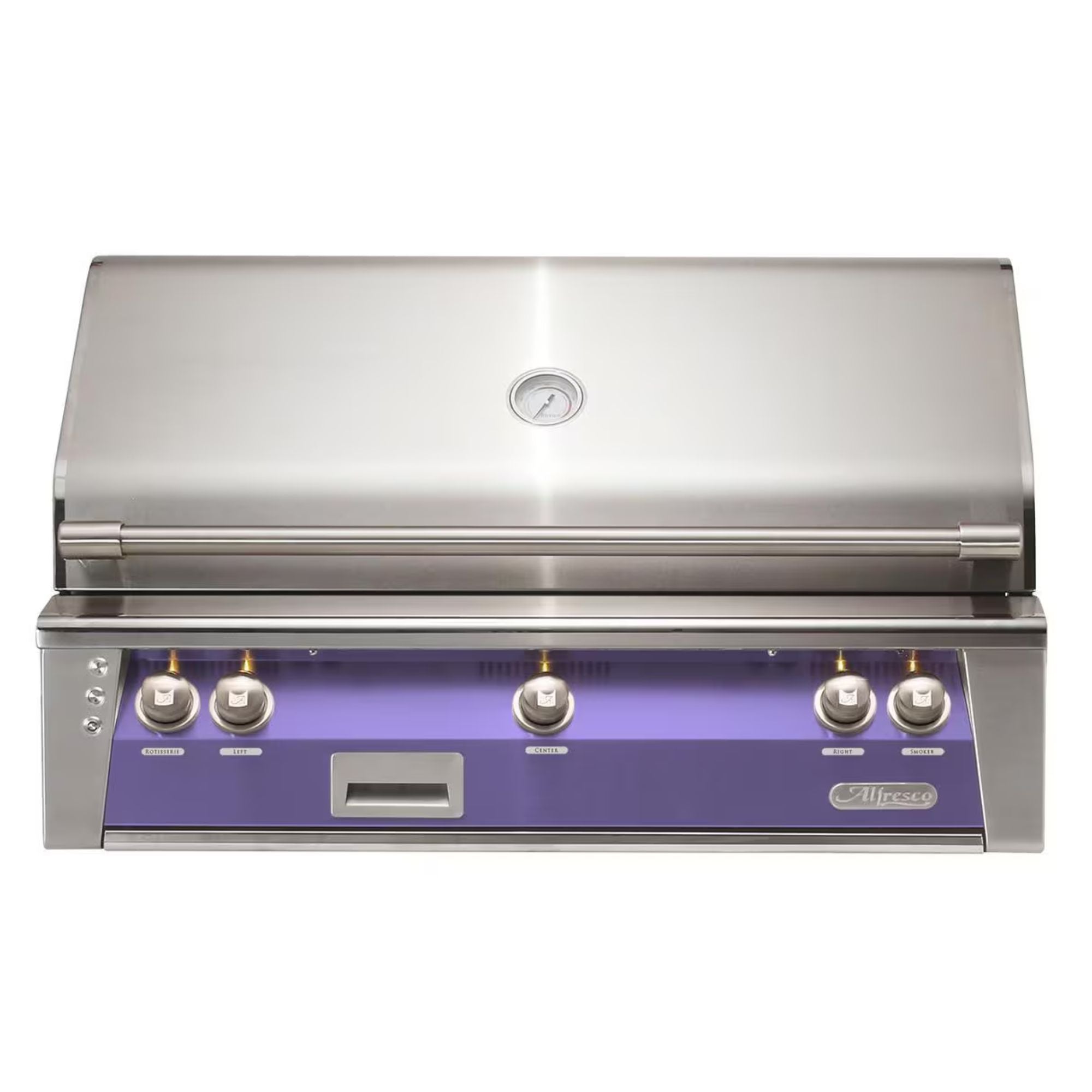 Alfresco 42-Inch Built-in Stainless Steel Gas Grill w/ Rotisserie & Sear Zone in Blue Lilac | Novaselectes