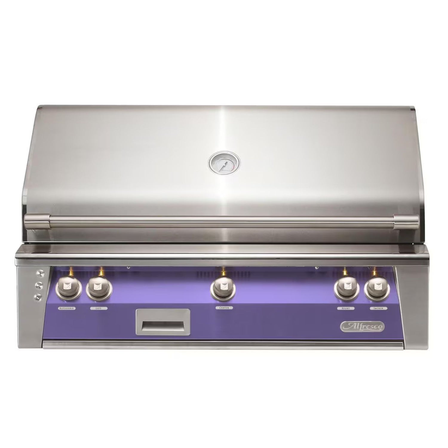 Alfresco 42-Inch Built-in Stainless Steel Gas Grill w/ Rotisserie & Sear Zone in Blue Lilac | Novaselectes