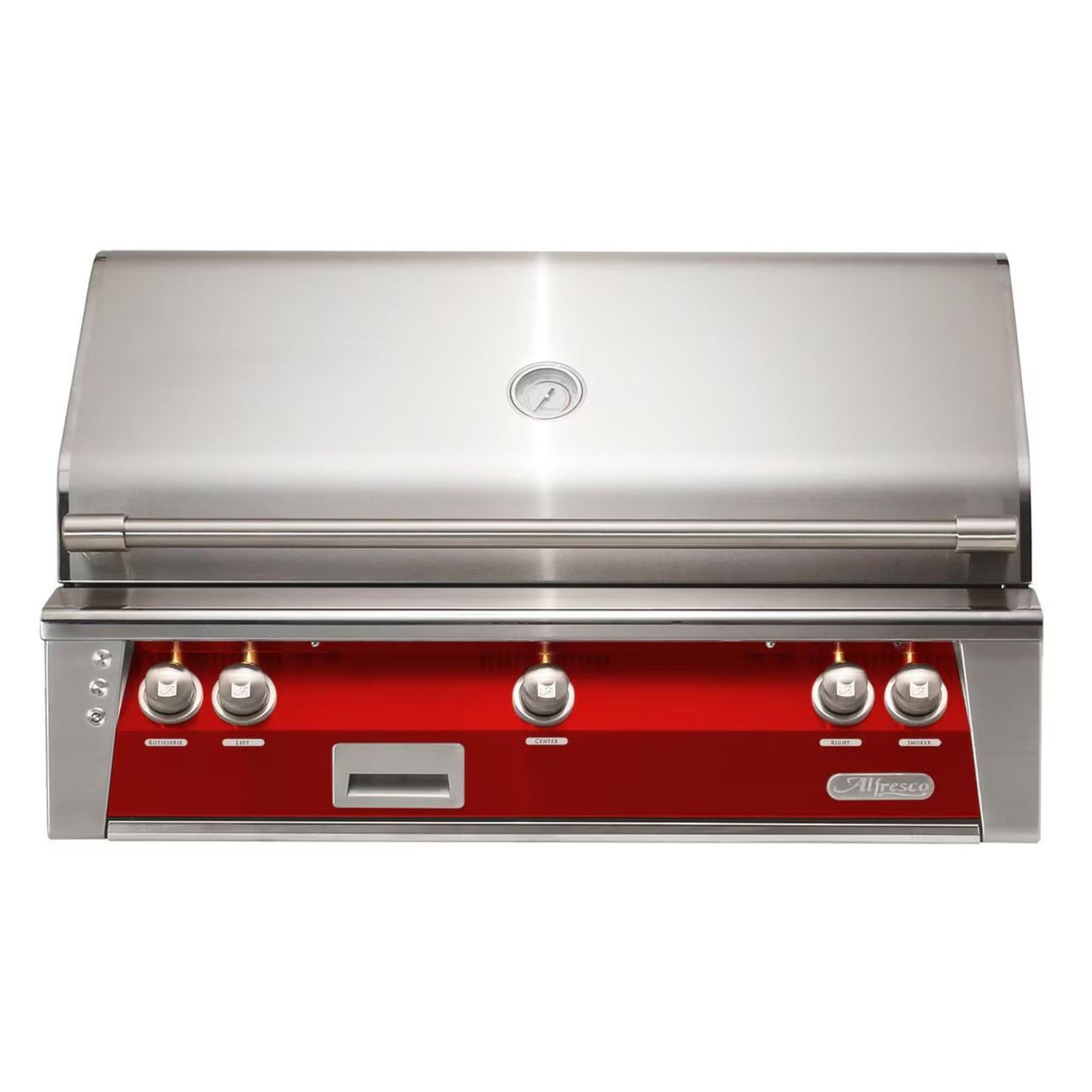 Alfresco 42-Inch Built-in Stainless Steel Gas Grill w/ Rotisserie & Sear Zone in Carmine Red | Novaselectes
