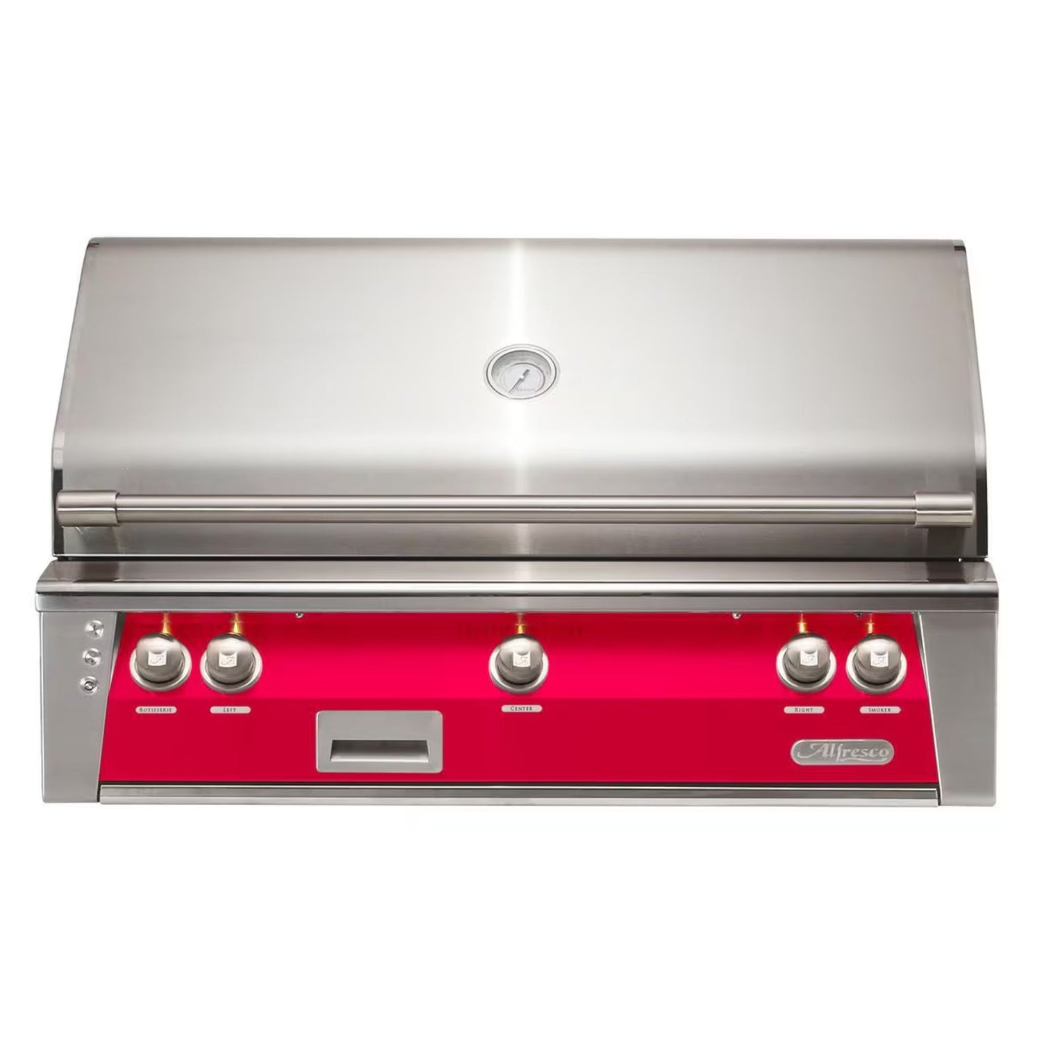 Alfresco 42-Inch Built-in Stainless Steel Gas Grill w/ Rotisserie & Sear Zone in Raspberry Red | Novaselectes