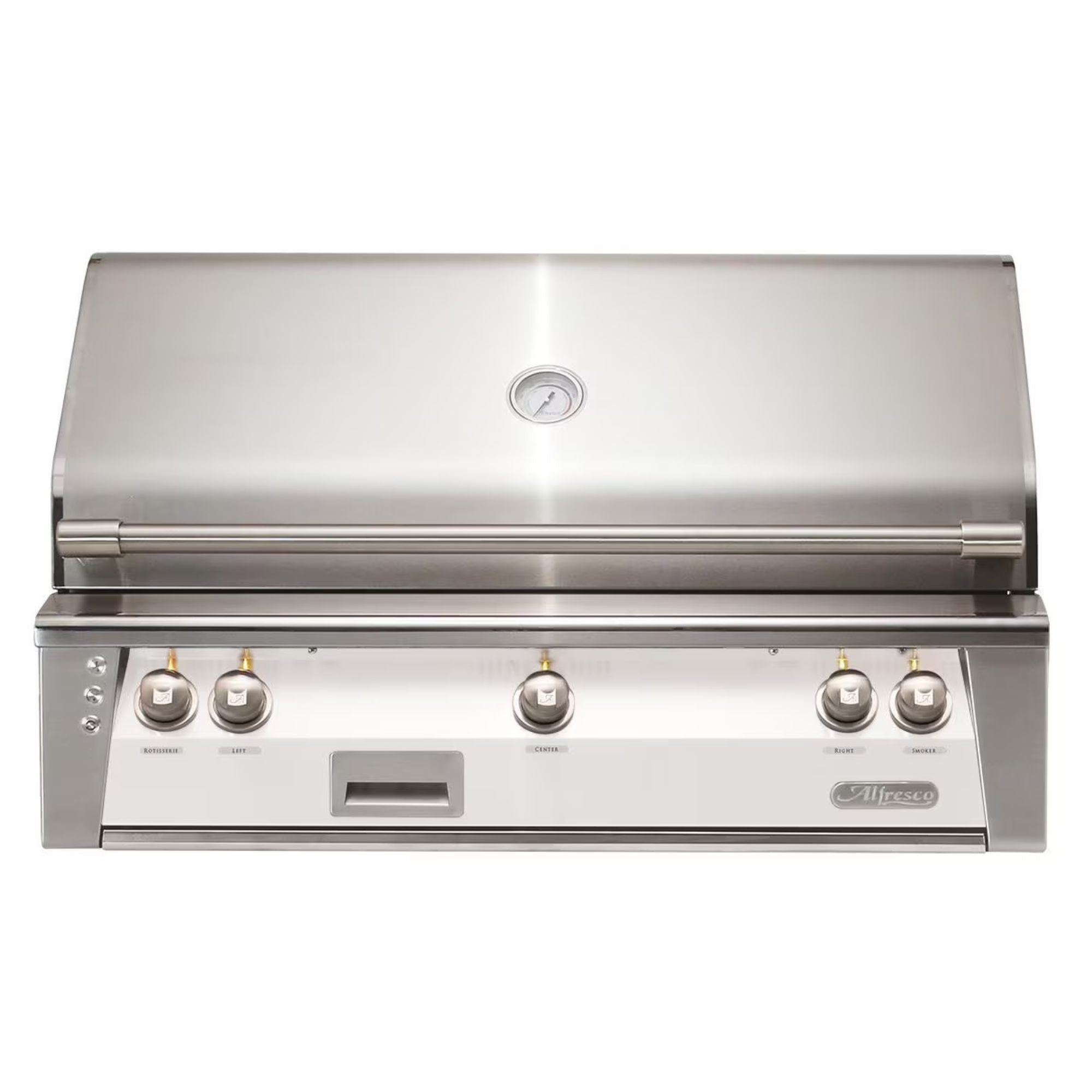 Alfresco 42-Inch Built-in Stainless Steel Gas Grill w/ Rotisserie & Sear Zone in Signal White | Novaselectes