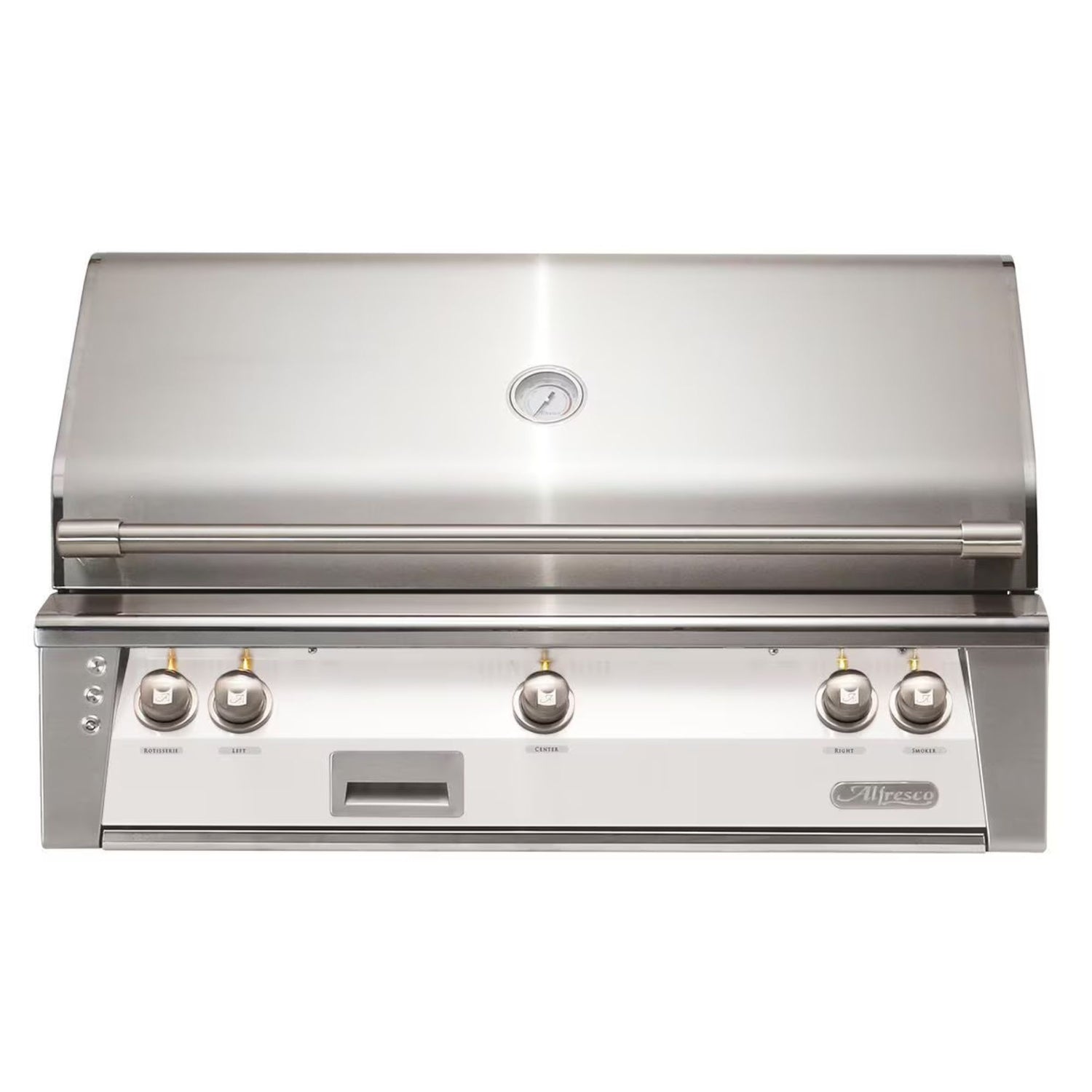 Alfresco 42-Inch Built-in Stainless Steel Gas Grill w/ Rotisserie & Sear Zone in Signal White | Novaselectes