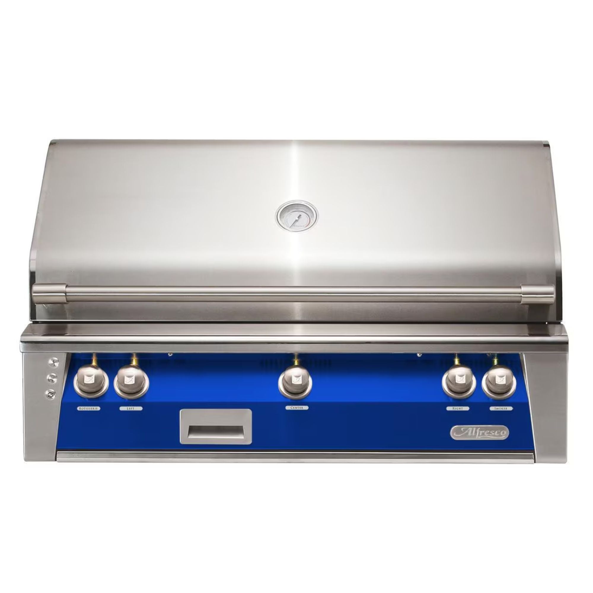 Alfresco 42-Inch Built-in Stainless Steel Gas Grill w/ Rotisserie & Sear Zone in Ultramarine Blue | Novaselectes