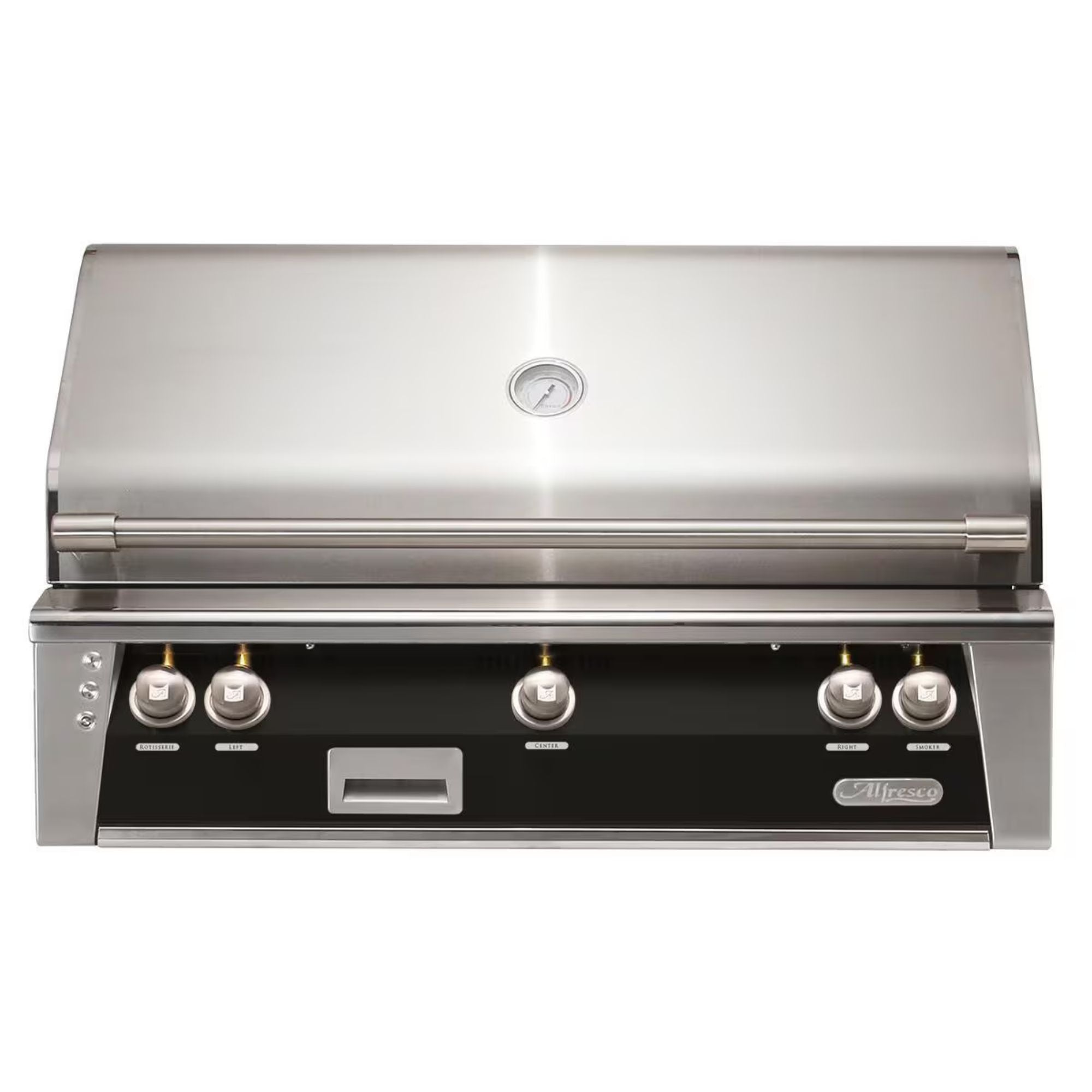 Alfresco 42-Inch Built-in Stainless Steel Gas Grill w/ Rotisserie in Jet Black | Novaselectes