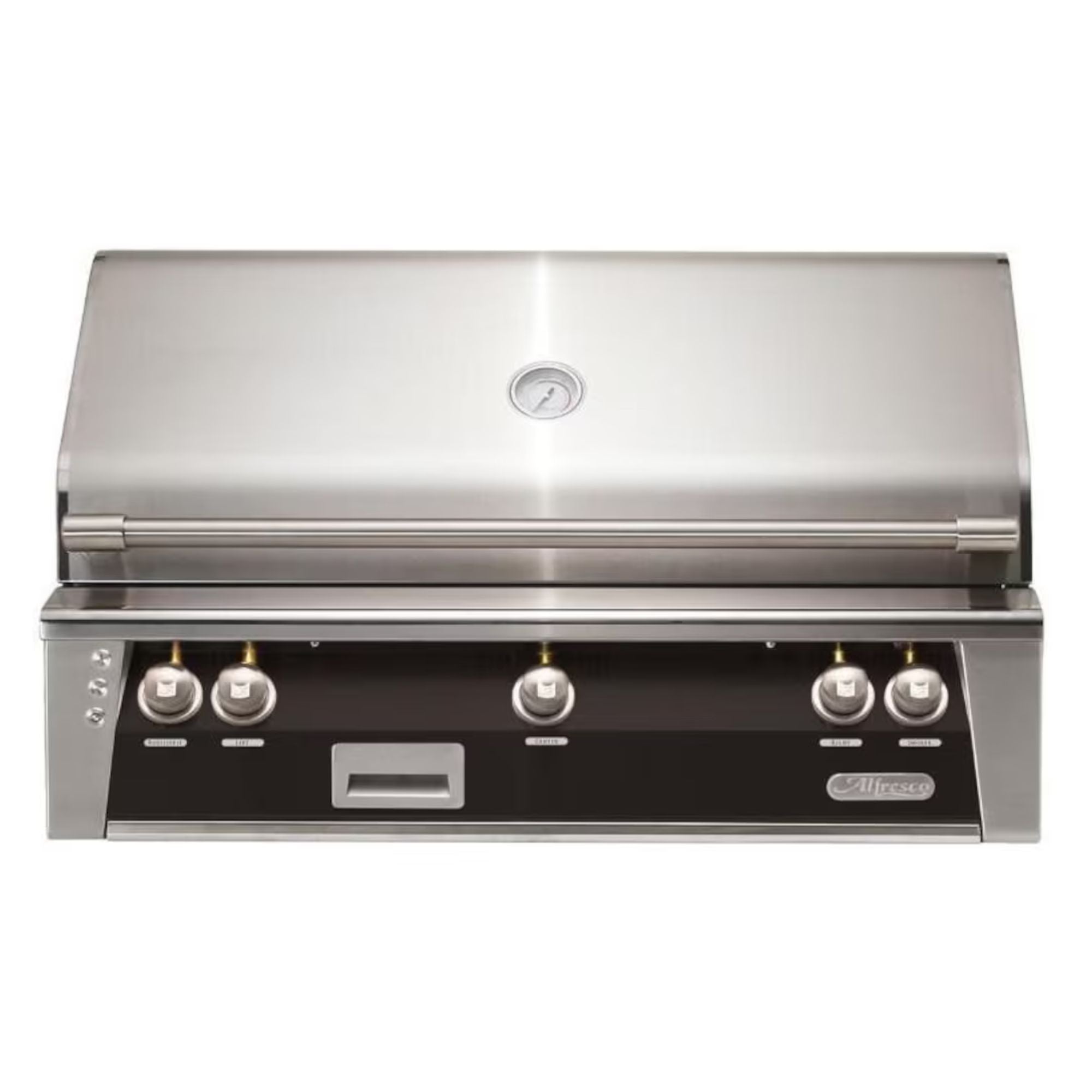 Alfresco 42-Inch Built-in Stainless Steel Gas Grill w/ Rotisserie in Matte Jet Black | Novaselectes