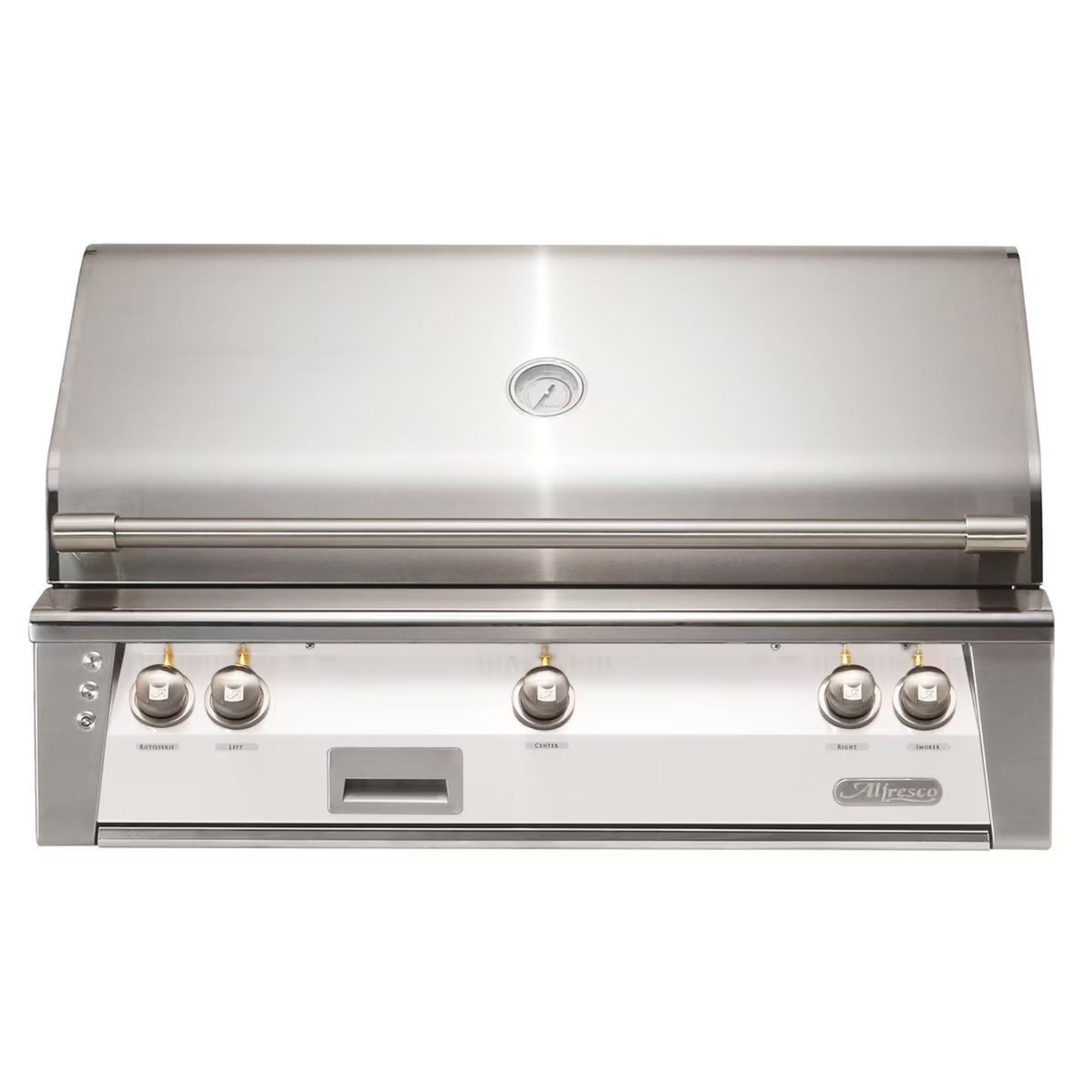 Alfresco 42-Inch Built-in Stainless Steel Gas Grill w/ Rotisserie in Signal White | Novaselectes