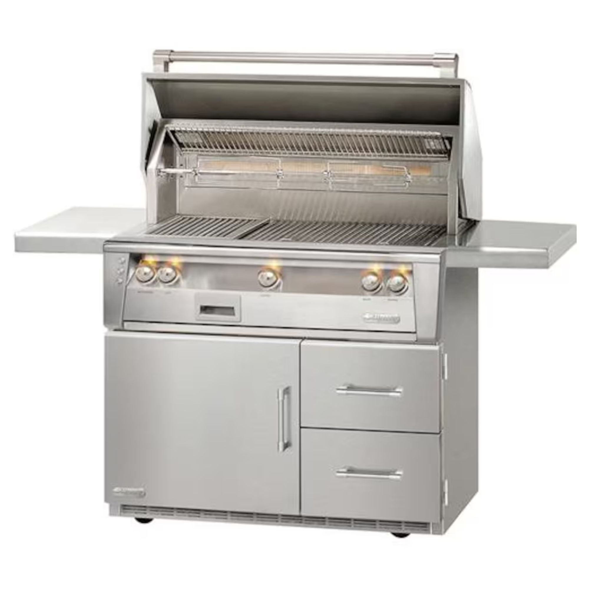 Alfresco 42-Inch Stainless Steel Freestanding Gas Grill w/ Refrigerated Cart, Rotisserie & Sear Zone | Novaselectes