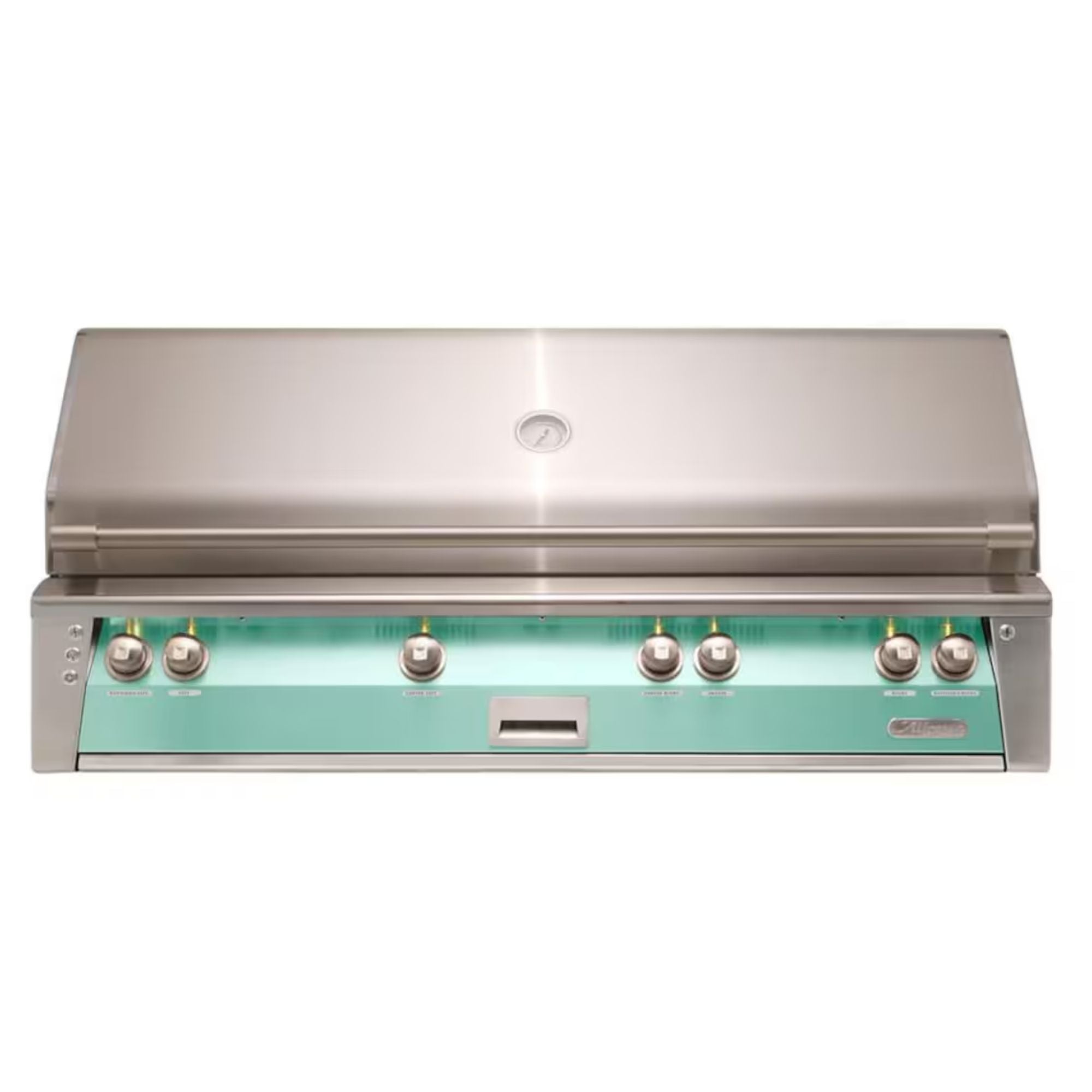 Alfresco 56-Inch Built-in Stainless Steel Gas Grill w/ Rotisserie & Sear Zone in Light Green | Novaselectes
