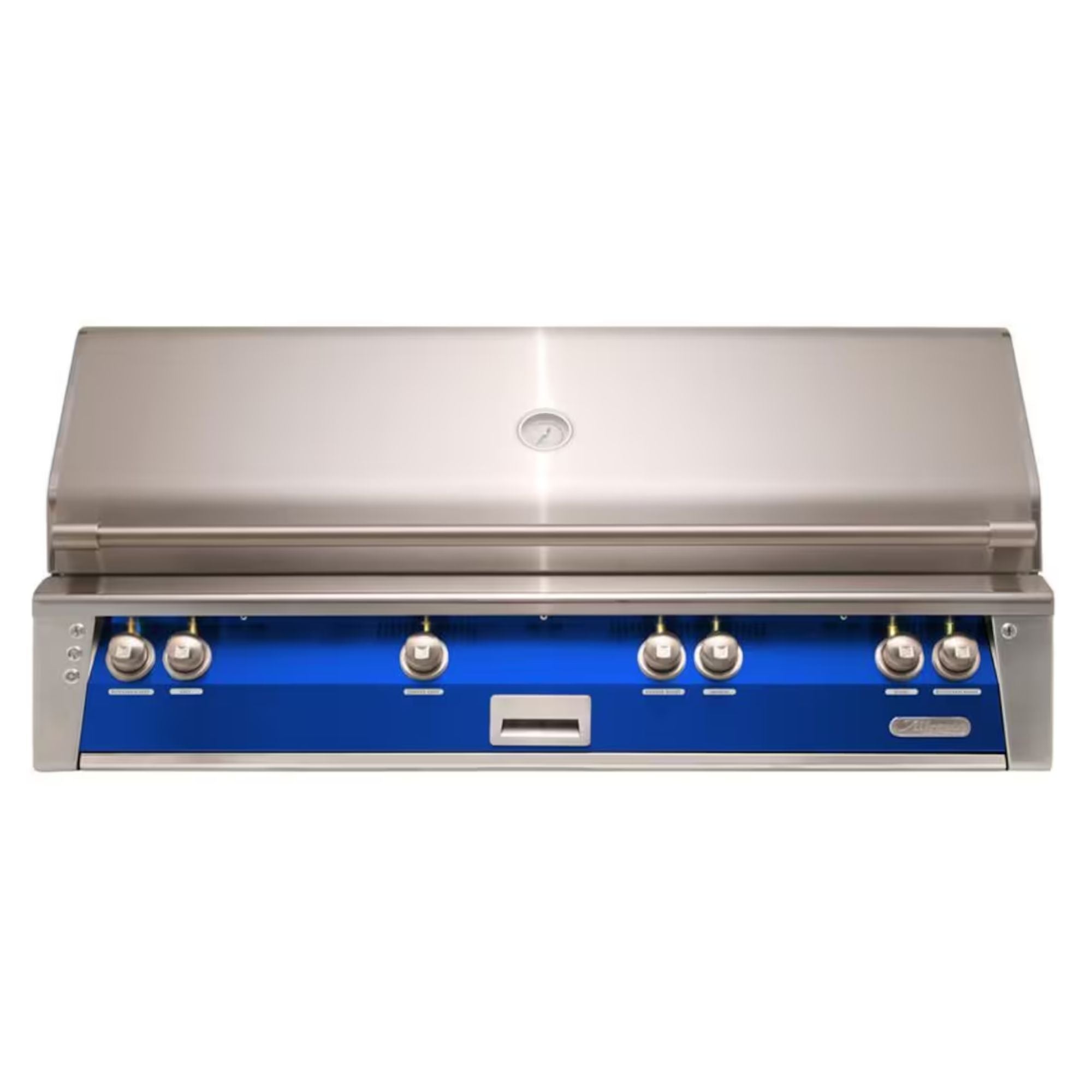 Alfresco 56-Inch Built-in Stainless Steel Gas Grill w/ Rotisserie & Sear Zone in Ultramarine Blue | Novaselectes