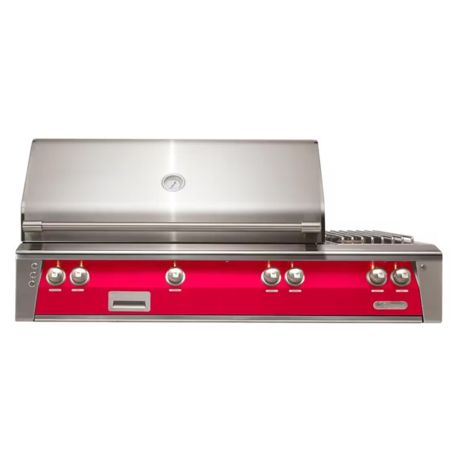 Alfresco 56-Inch Deluxe Built-in Stainless Steel Gas Grill w/ Rotisserie, Sear Zone & Side Burner in Raspberry Red | Novaselectes