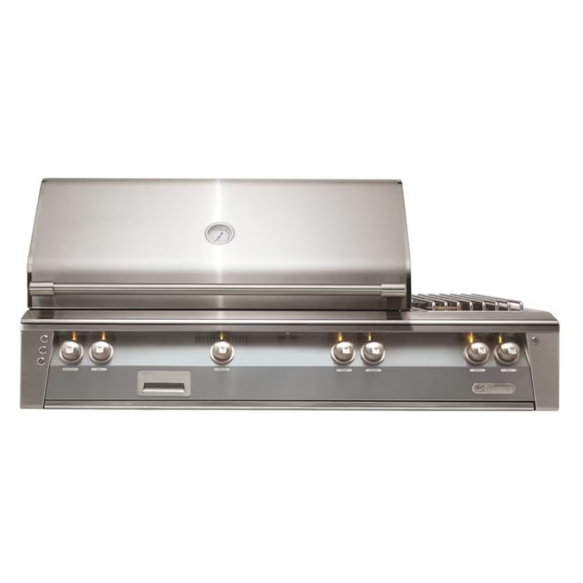 Alfresco 56-Inch Deluxe Built-in Stainless Steel Gas Grill w/ Rotisserie, Sear Zone & Side Burner in Signal Gray | Novaselectes