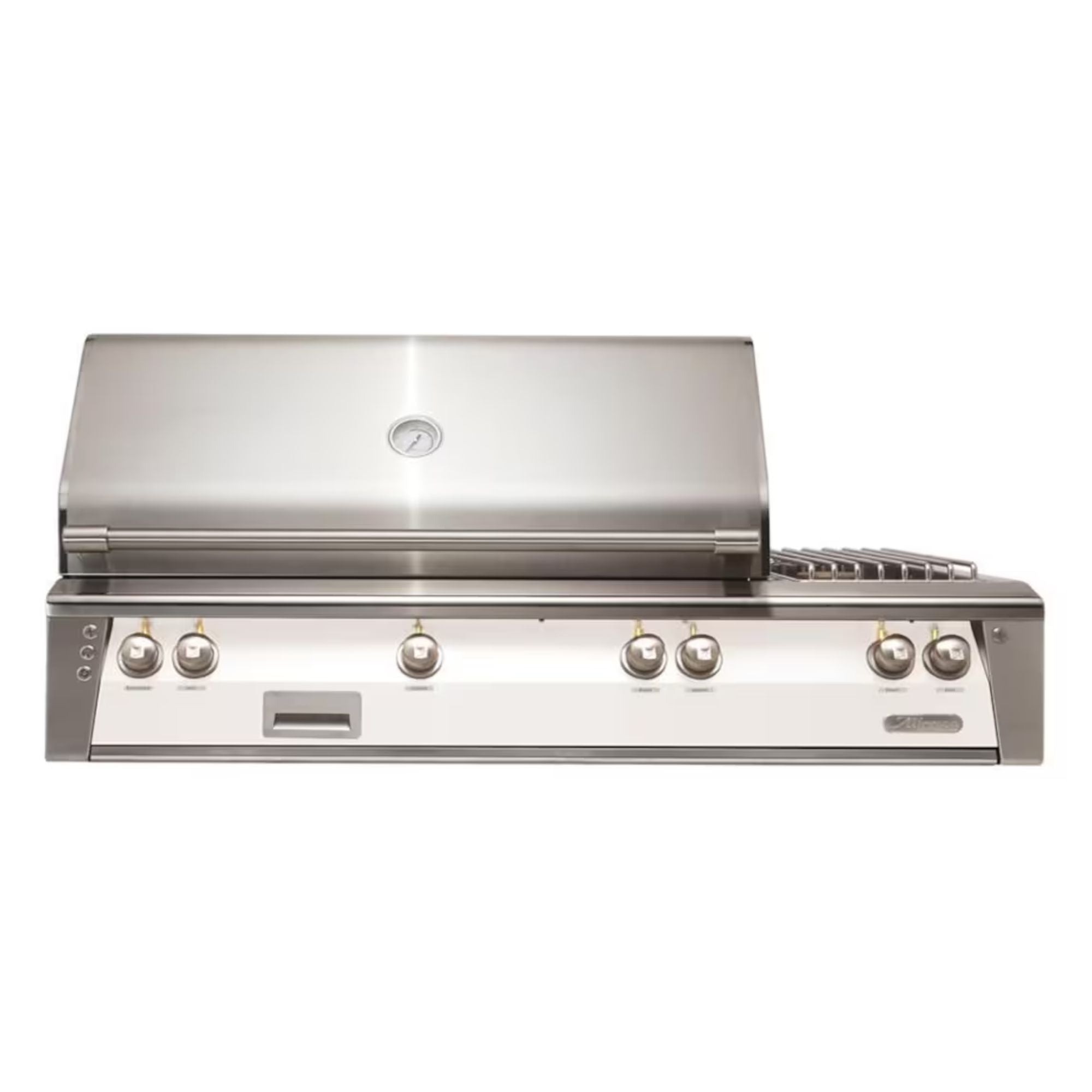 Alfresco 56-Inch Deluxe Built-in Stainless Steel Gas Grill w/ Rotisserie, Sear Zone & Side Burner in Signal White | Novaselectes