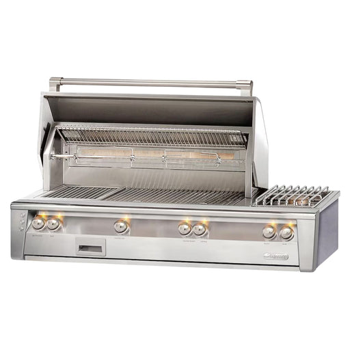 Alfresco 56-Inch Deluxe Built-in Stainless Steel Gas Grill w/ Rotisserie & Side Burner | Novaselectes