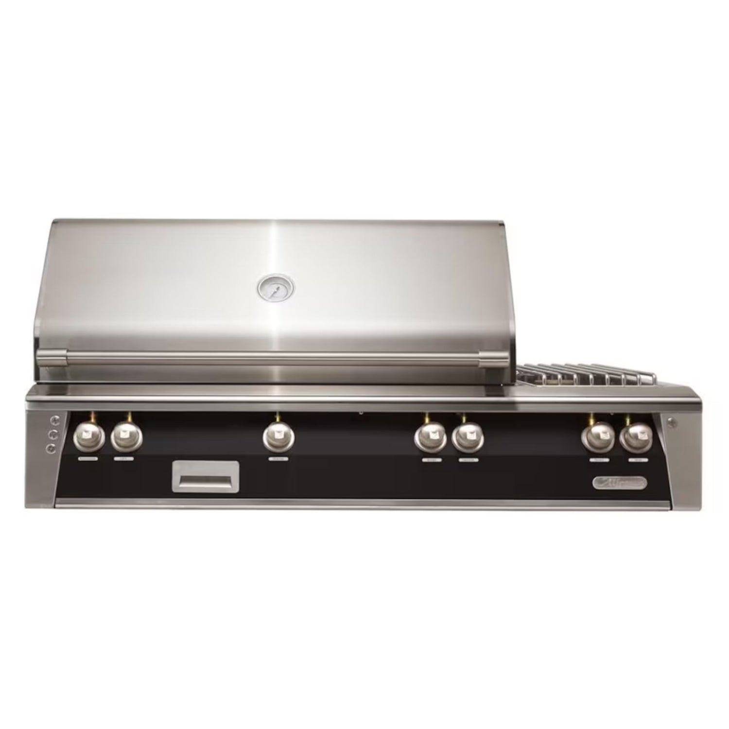Alfresco 56-Inch Deluxe Built-in Stainless Steel Gas Grill w/ Rotisserie & Side Burner in Jet Black | Novaselectes