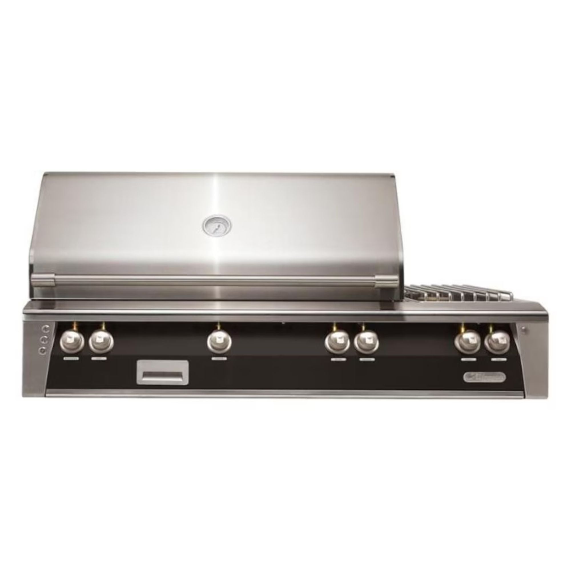 Alfresco 56-Inch Deluxe Built-in Stainless Steel Gas Grill w/ Rotisserie & Side Burner in Matte Jet Black | Novaselectes