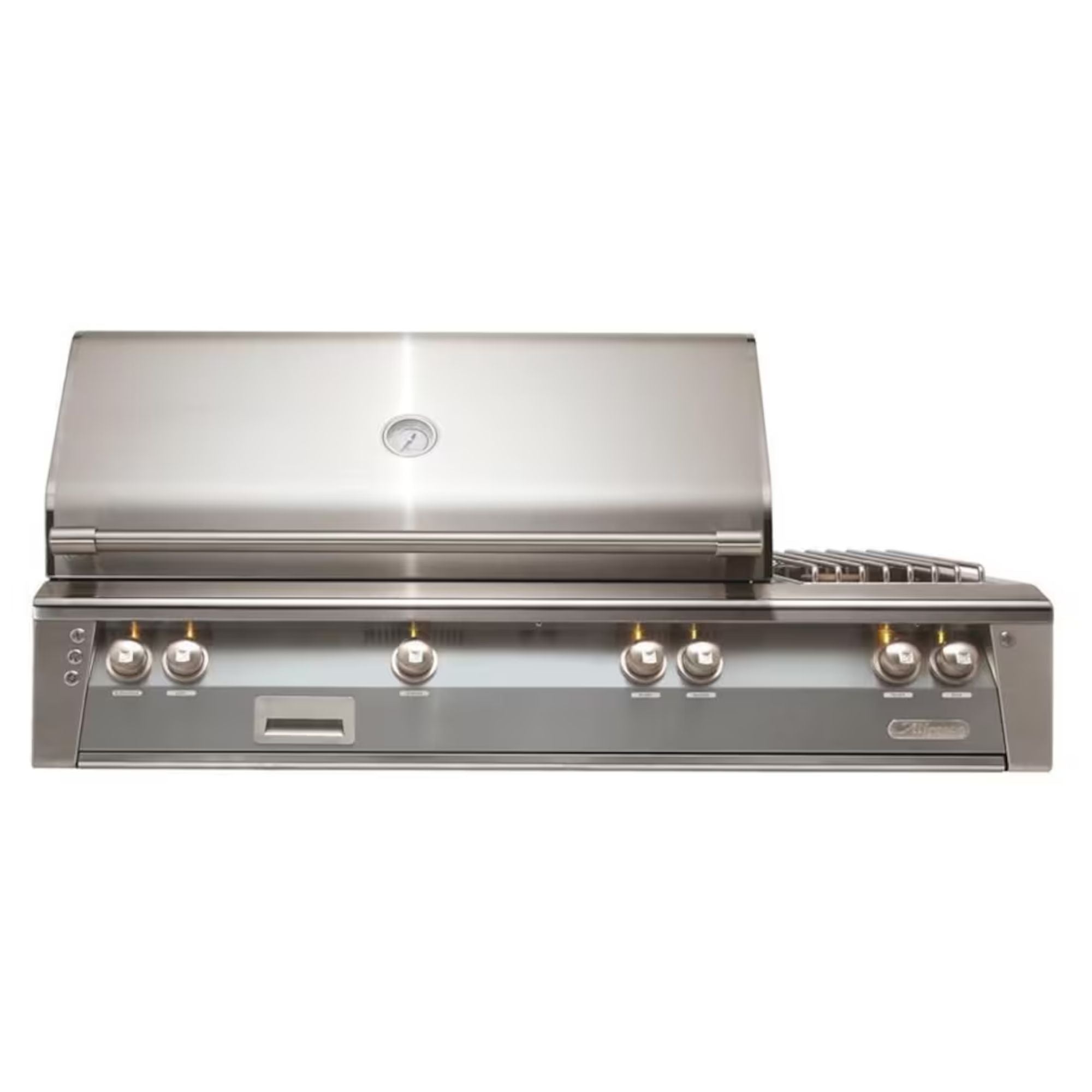 Alfresco 56-Inch Deluxe Built-in Stainless Steel Gas Grill w/ Rotisserie & Side Burner in Signal Gray | Novaselectes