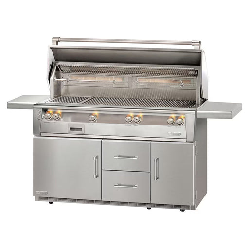 Alfresco 56-Inch Stainless Steel Freestanding Gas Grill w/ Refrigerated Cart, Rotisserie & Sear Zone | Novaselectes