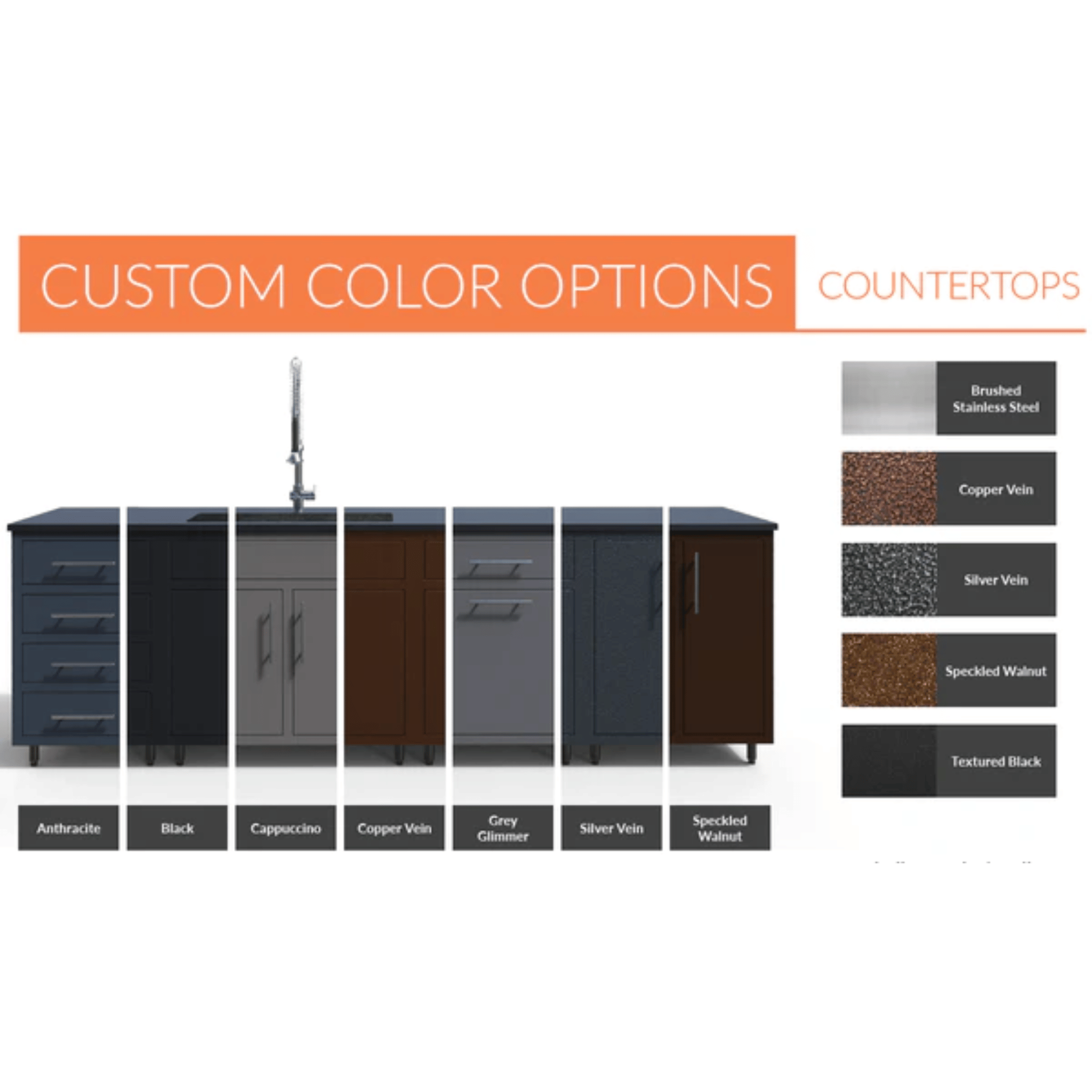 Challenger Designs Coastal 83-GDK Powder Coated Aluminum Kitchen Island for 32 Inch Grill & 21 Inch Ceramic Grill