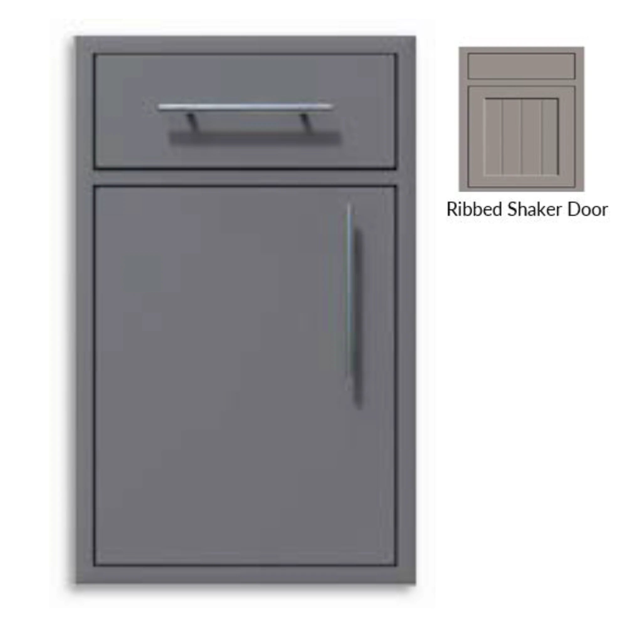 Challenger Designs Canyon Ribbed Shaker Style 18-Inch Single Access Door w/ Storage Drawer - Left Hinge | Novaselectes