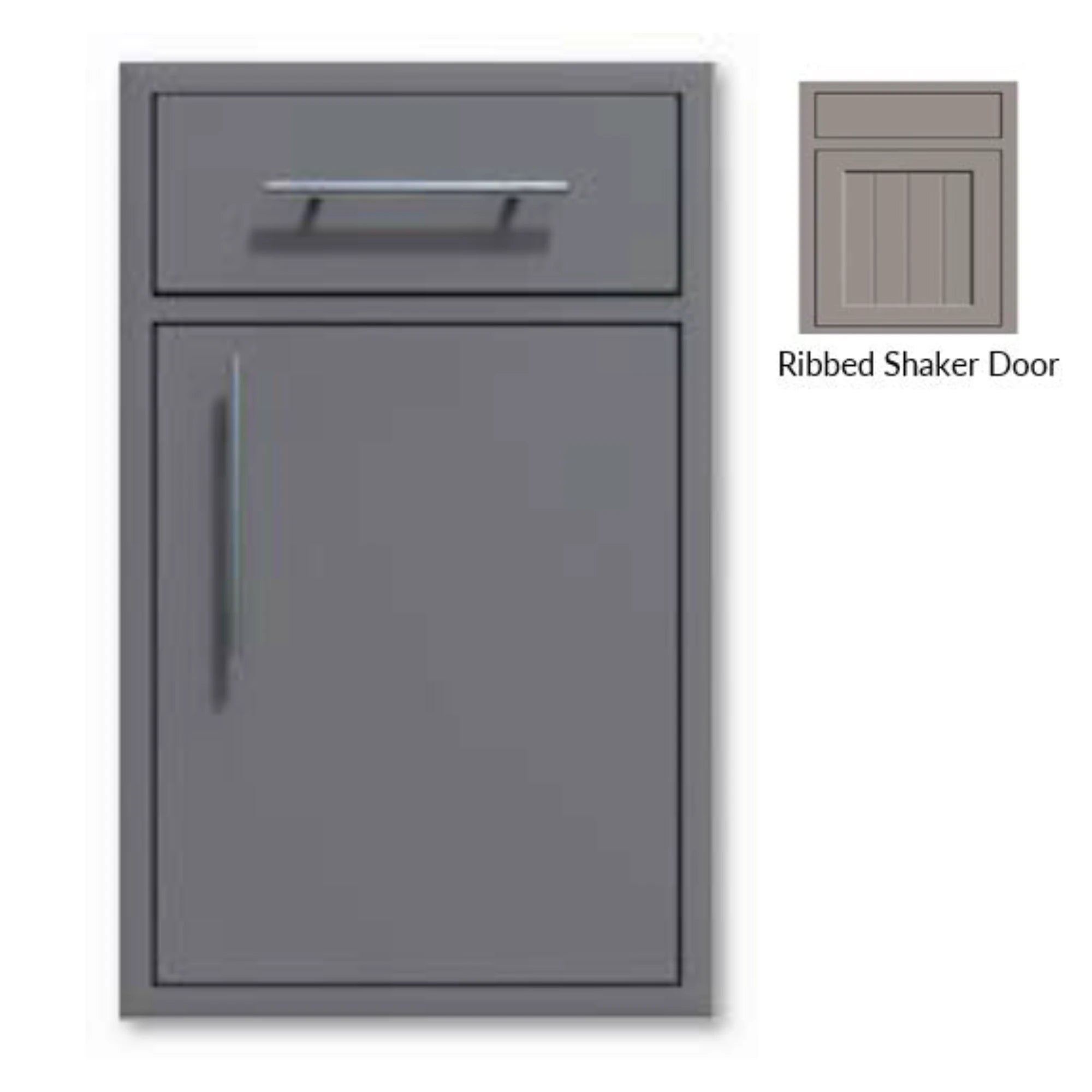 Challenger Designs Canyon Ribbed Shaker Style 18-Inch Single Access Door w/ Storage Drawer - Right Hinge | Novaselectes
