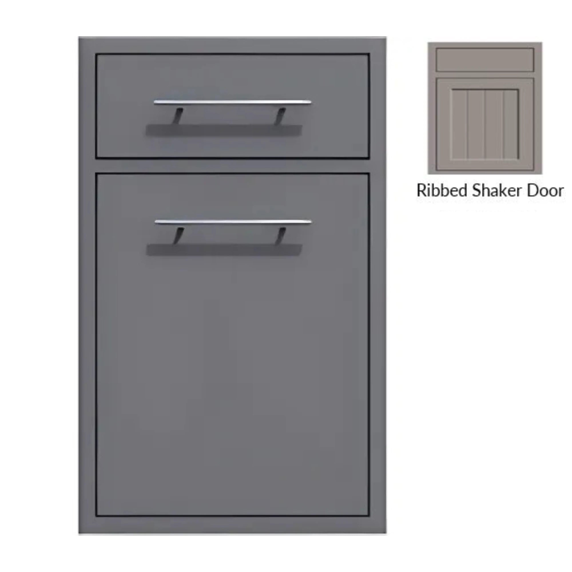 Challenger Designs Canyon Ribbed Shaker Style Full Enclosure Trash Pullout w/ Storage Drawer | Novaselectes